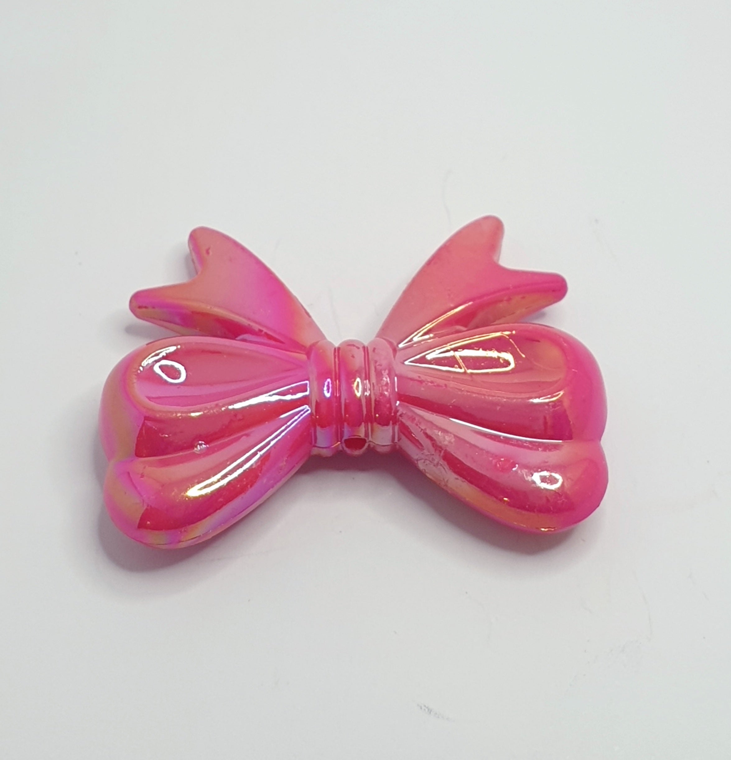 MajorCrafts 4pcs Hot Pink AB 46mm x 36mm Large 3D Acrylic Bows D04