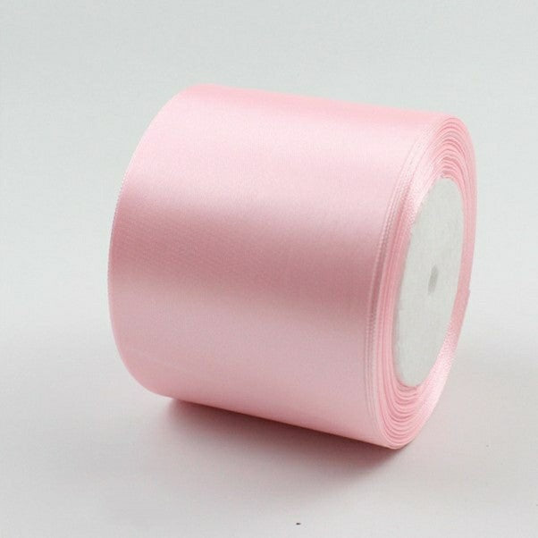 MajorCrafts 75mm 22metres Pastel Pink Single Sided Satin Fabric Ribbon Roll R04