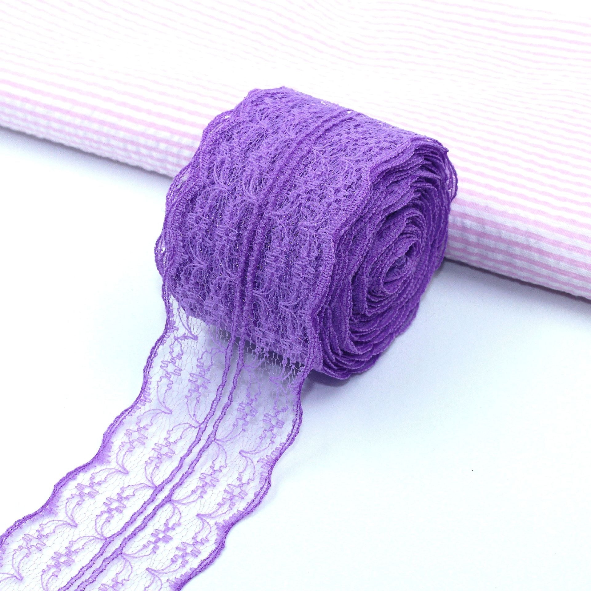 MajorCrafts 45mm 10metres Iris Purple Yarn Lace Ribbon L05