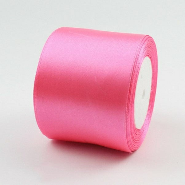 MajorCrafts 75mm wide Taffy Pink Single Sided Satin Fabric Ribbon Roll R05