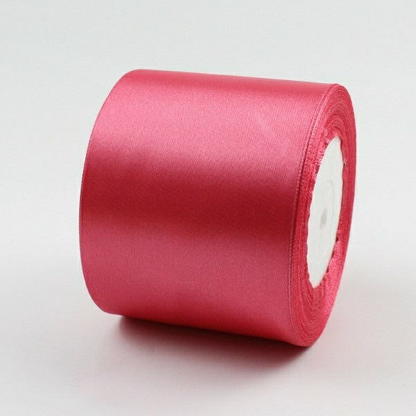 MajorCrafts 75mm wide Watermelon Pink Single Sided Satin Fabric Ribbon Roll R65