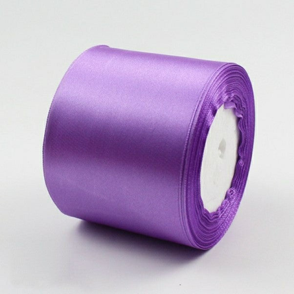 MajorCrafts 75mm 22metres Iris Purple Single Sided Satin Fabric Ribbon Roll R69