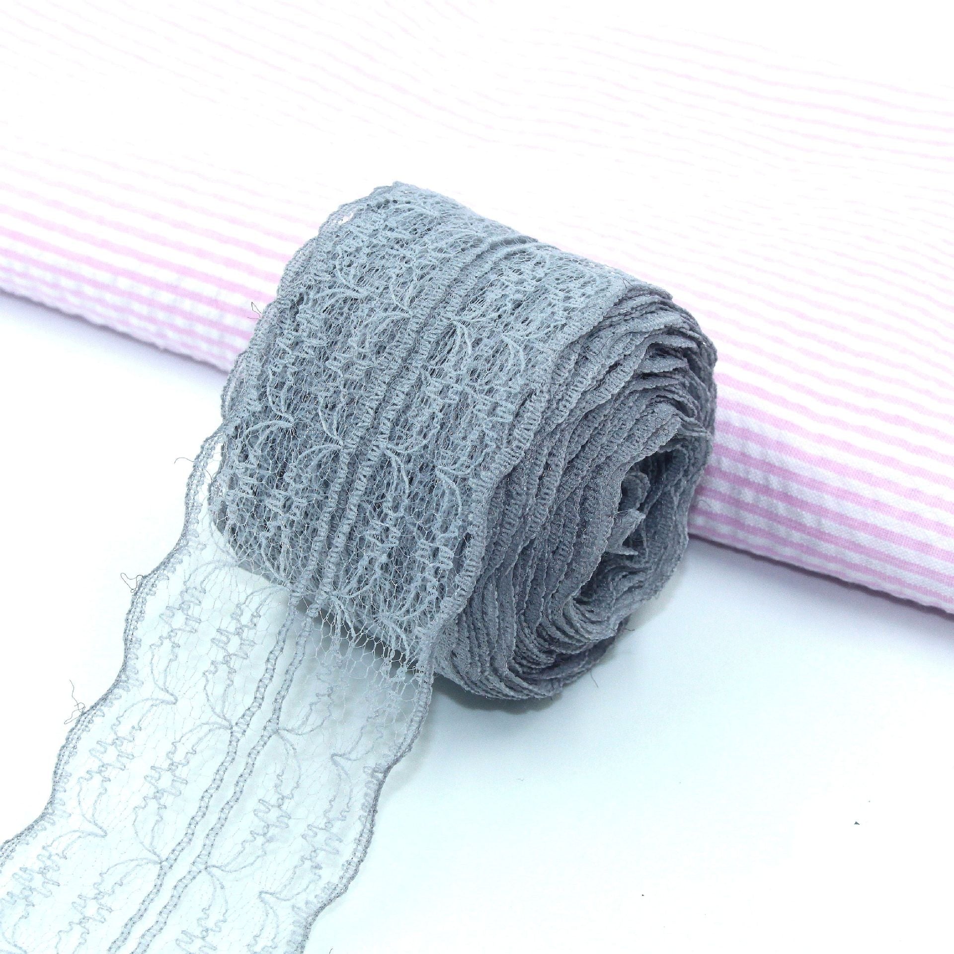 MajorCrafts 45mm 10metres Grey Yarn Lace Ribbon L06