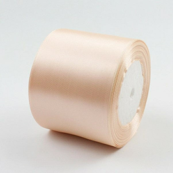 MajorCrafts 75mm 22metres Champagne Single Sided Satin Fabric Ribbon Roll R07