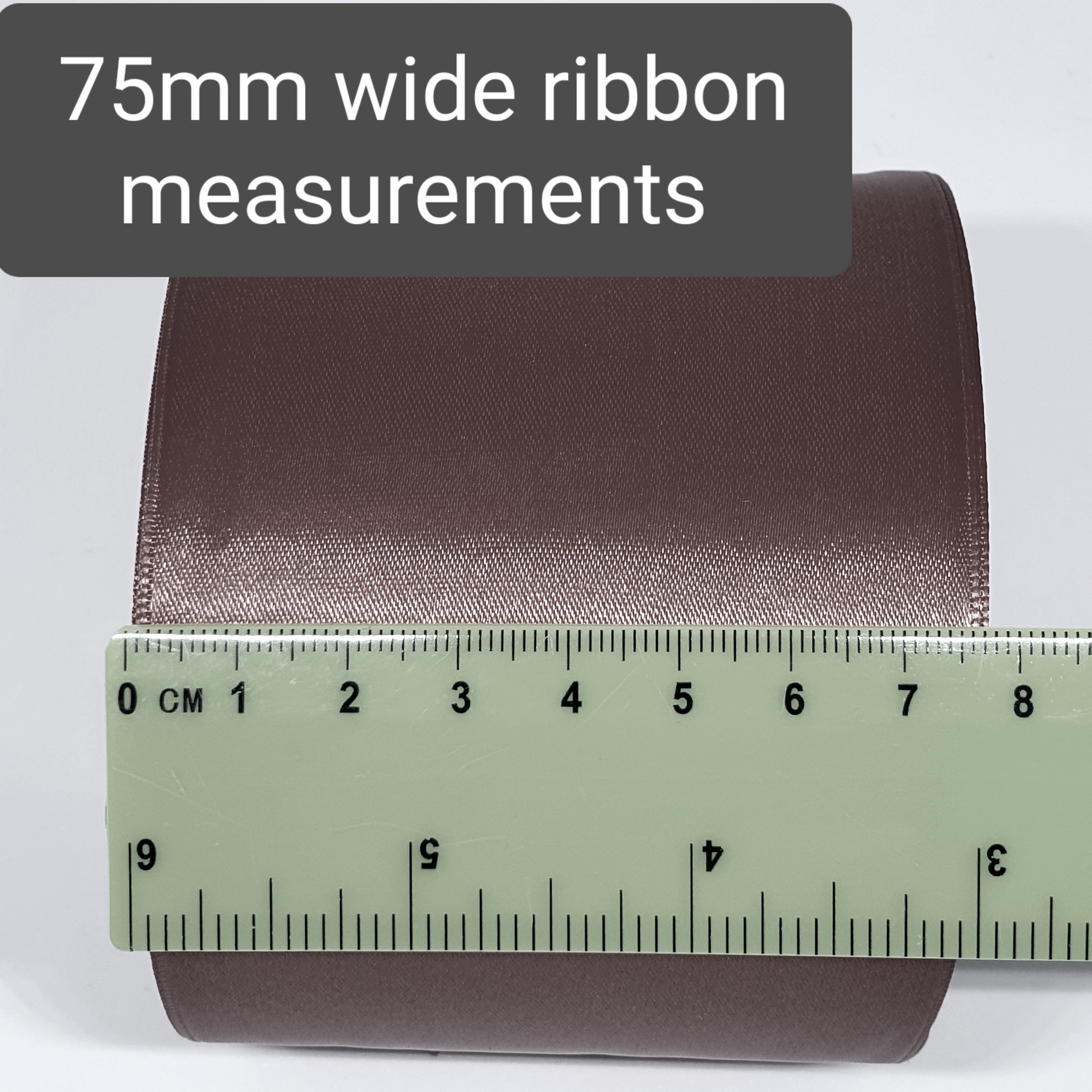 MajorCrafts 75mm wide Black Single Sided Satin Fabric Ribbon Roll R39