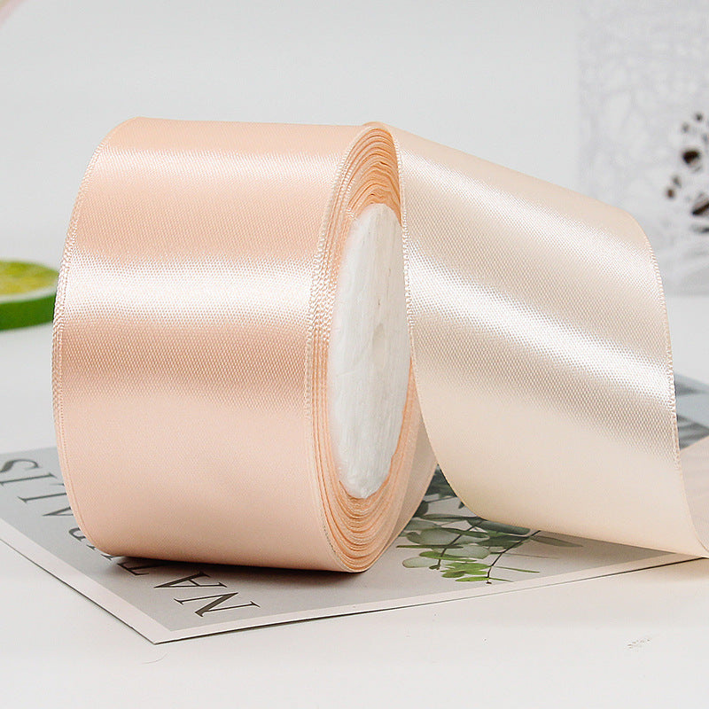 MajorCrafts 50mm 22metres Champagne Single Sided Satin Fabric Ribbon Roll R07