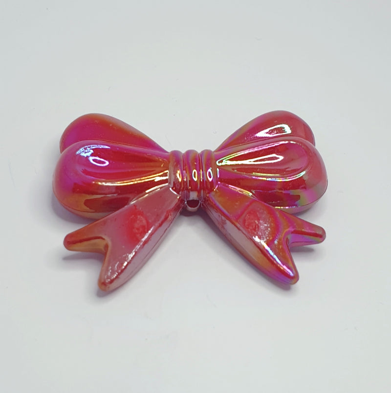MajorCrafts 4pcs Red AB 46mm x 36mm Large 3D Acrylic Bows D07