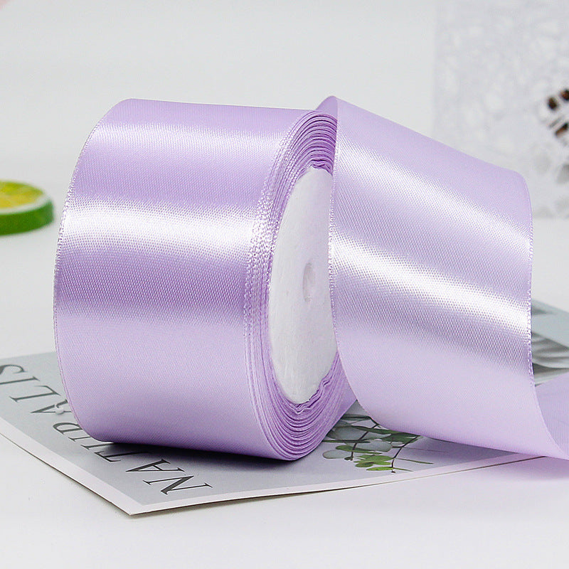 MajorCrafts 50mm 22metres Pastel Purple Single Sided Satin Fabric Ribbon Roll R85