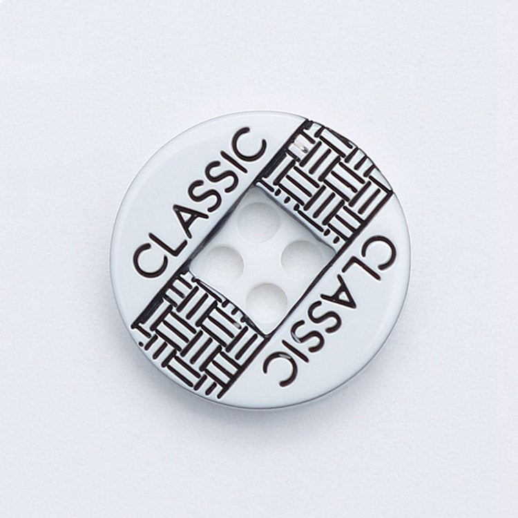 MajorCrafts 48pcs 12.5mm Black & White Classic 4 Holes Small Round Resin Sewing Buttons B09