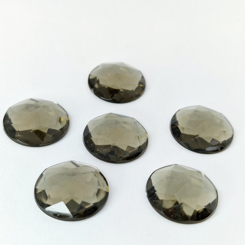 MajorCrafts 24pcs 22mm Grey Star Facets Flat Back Round Acrylic Rhinestones A23
