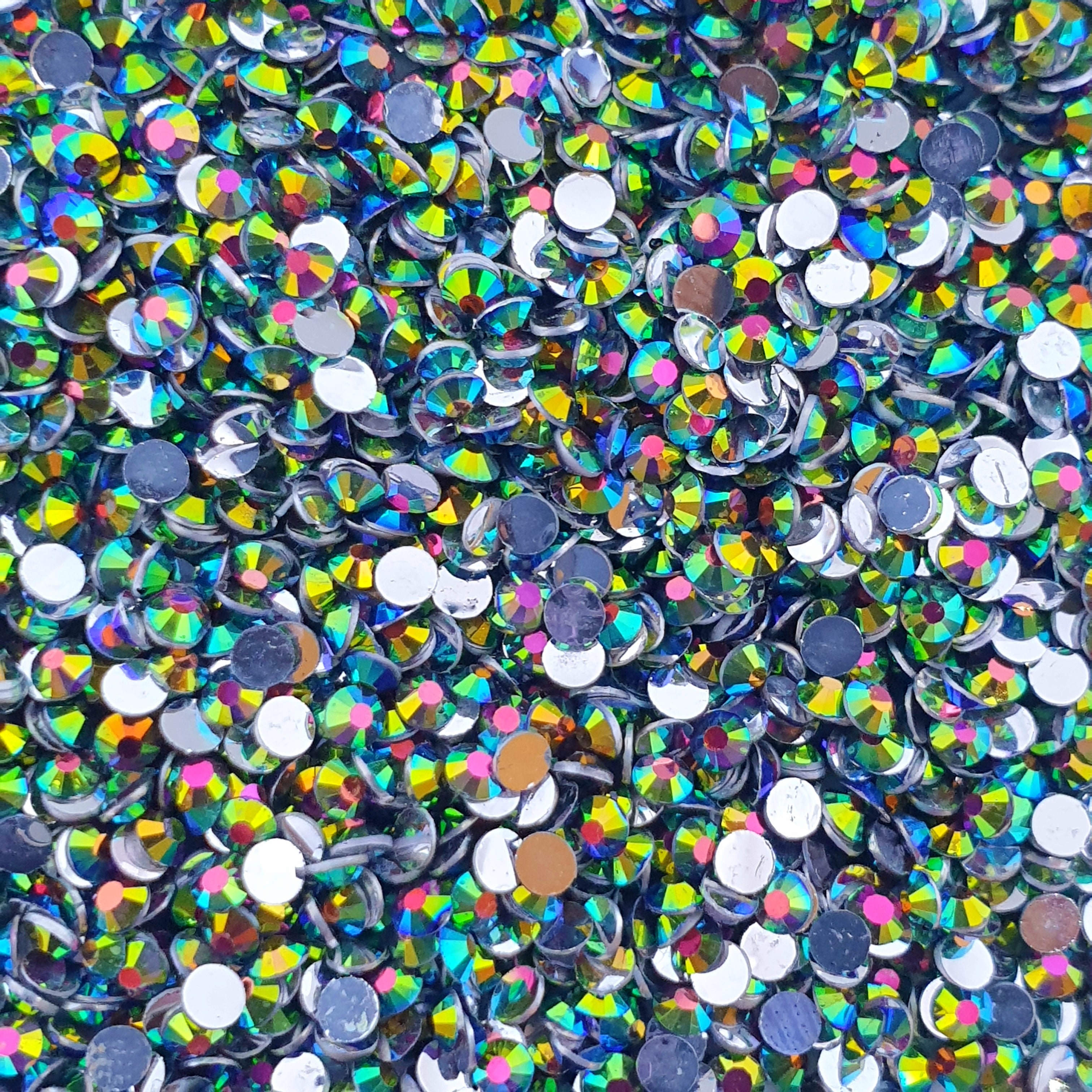 MajorCrafts Crystal Dark Purple AB Flat Back Round 14 Facets Resin Rhinestones AB08