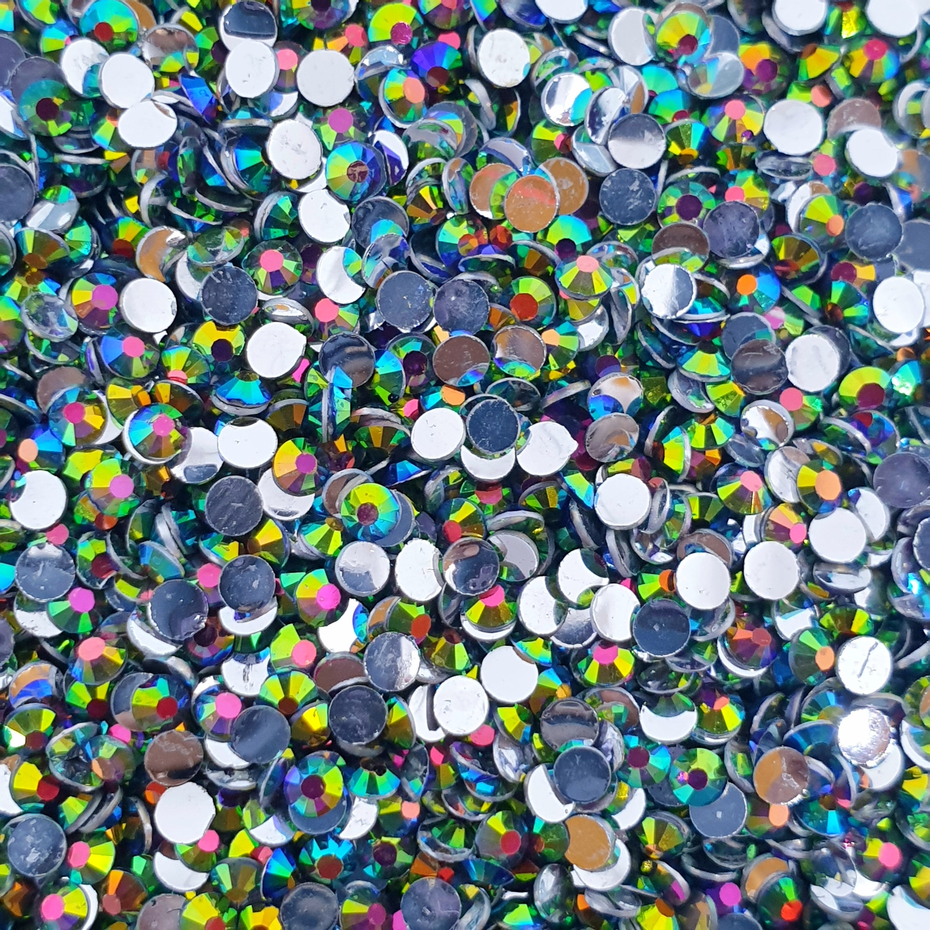 MajorCrafts Crystal Dark Purple AB Flat Back Round 14 Facets Resin Rhinestones AB08