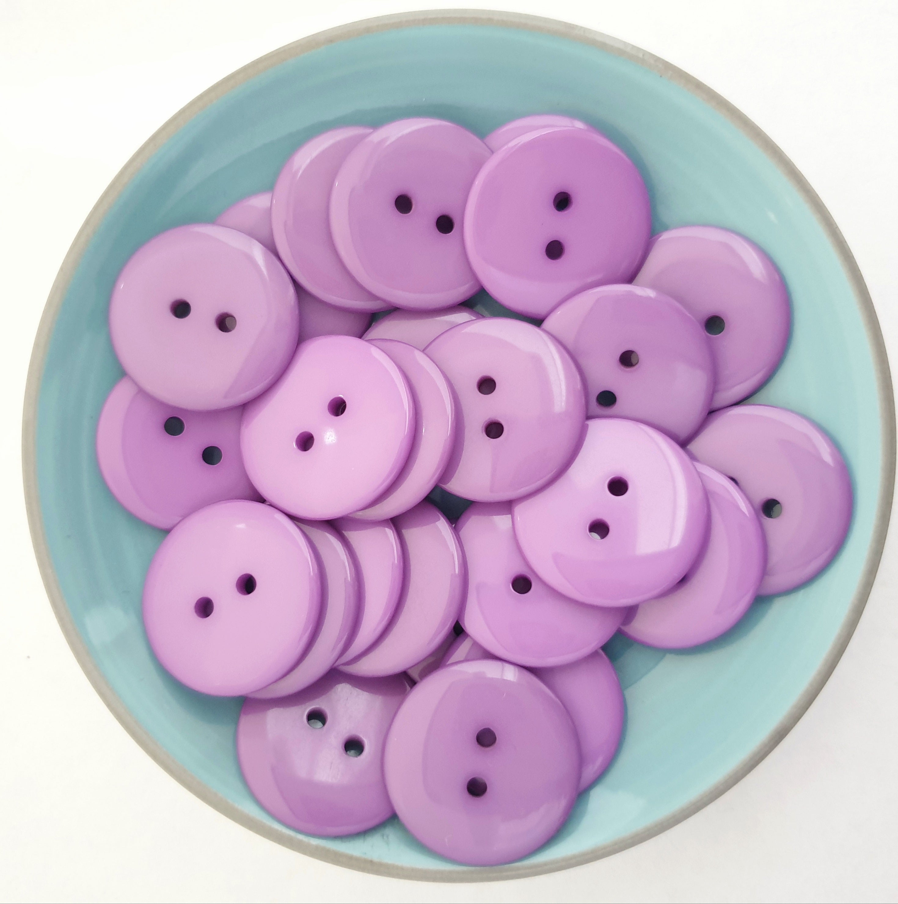 MajorCrafts 36pcs 23mm Purple 2 Holes Round Large Resin Sewing Buttons