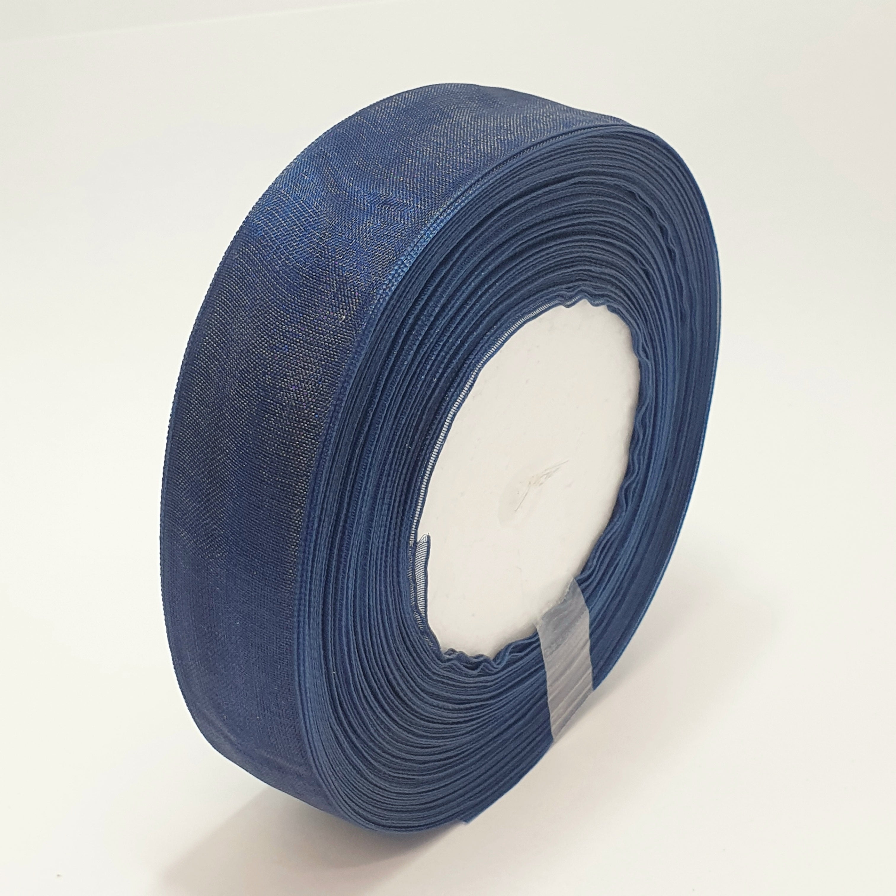 MajorCrafts 25mm 45metres Deep Blue Sheer Organza Fabric Ribbon Roll BK19
