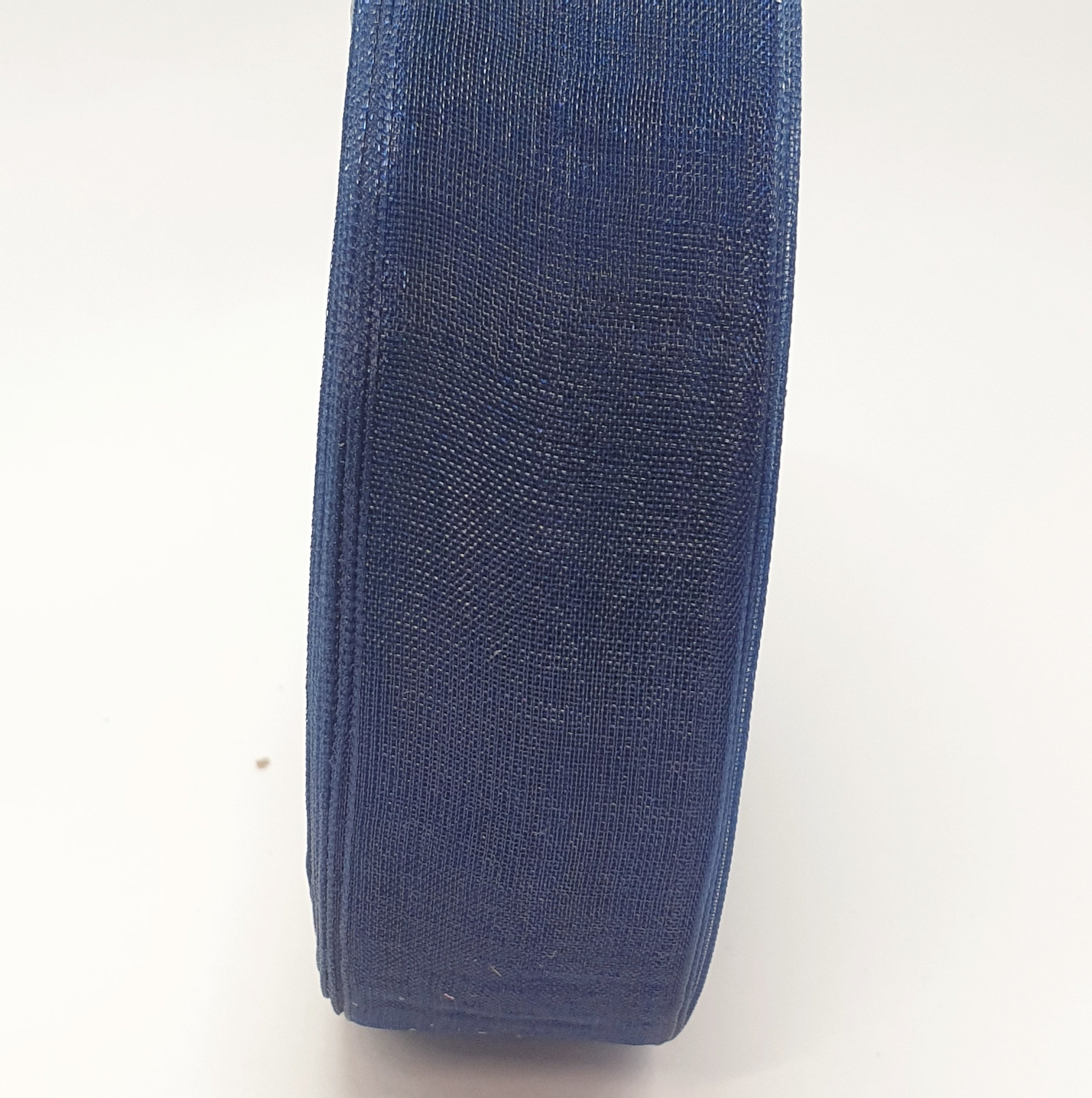MajorCrafts 25mm 45metres Deep Blue Sheer Organza Fabric Ribbon Roll BK19