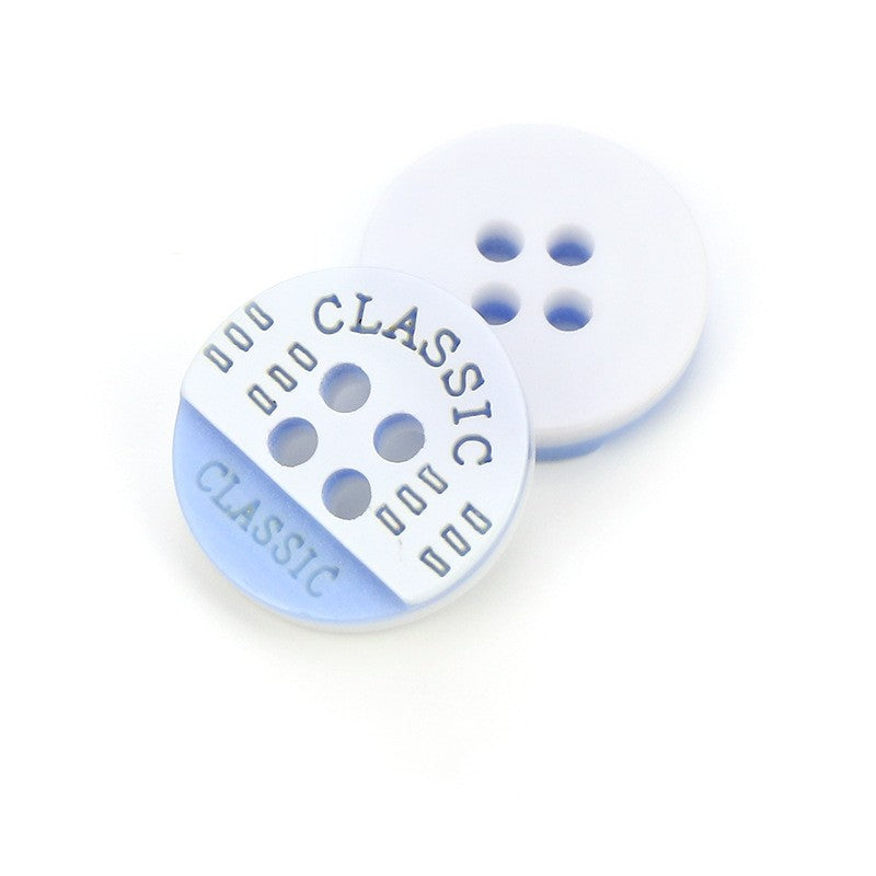MajorCrafts 40pcs 12.5mm Baby Blue Classic 4 Holes Small Round Resin Sewing Buttons