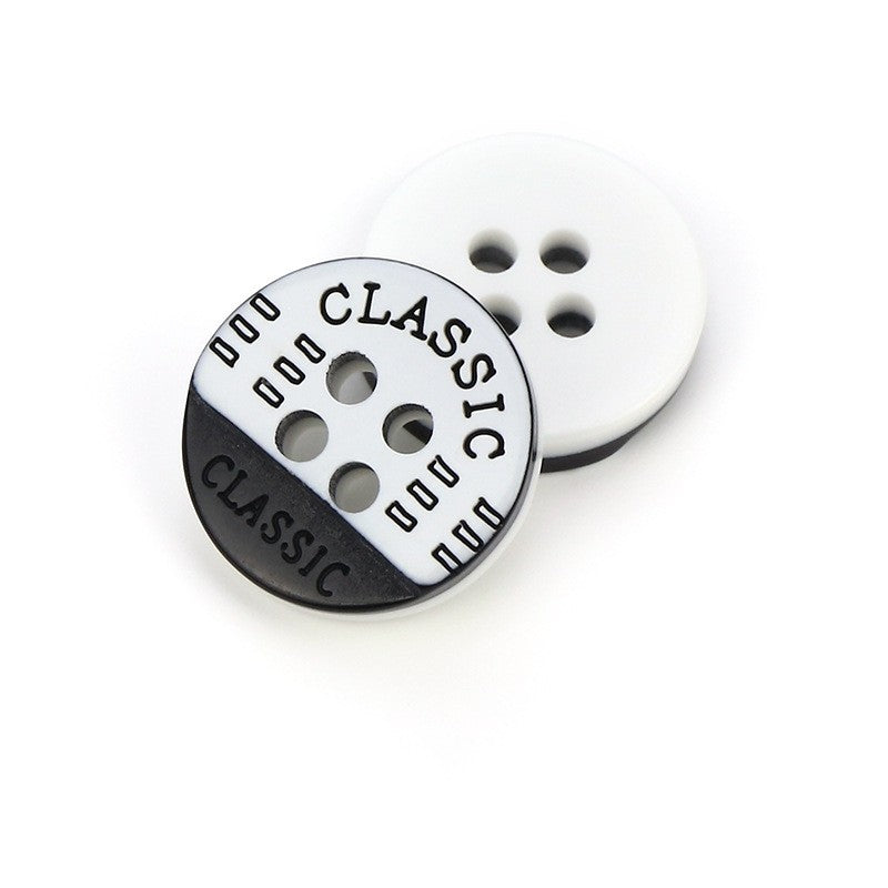 MajorCrafts 40pcs 12.5mm Black Classic 4 Holes Small Round Resin Sewing Buttons
