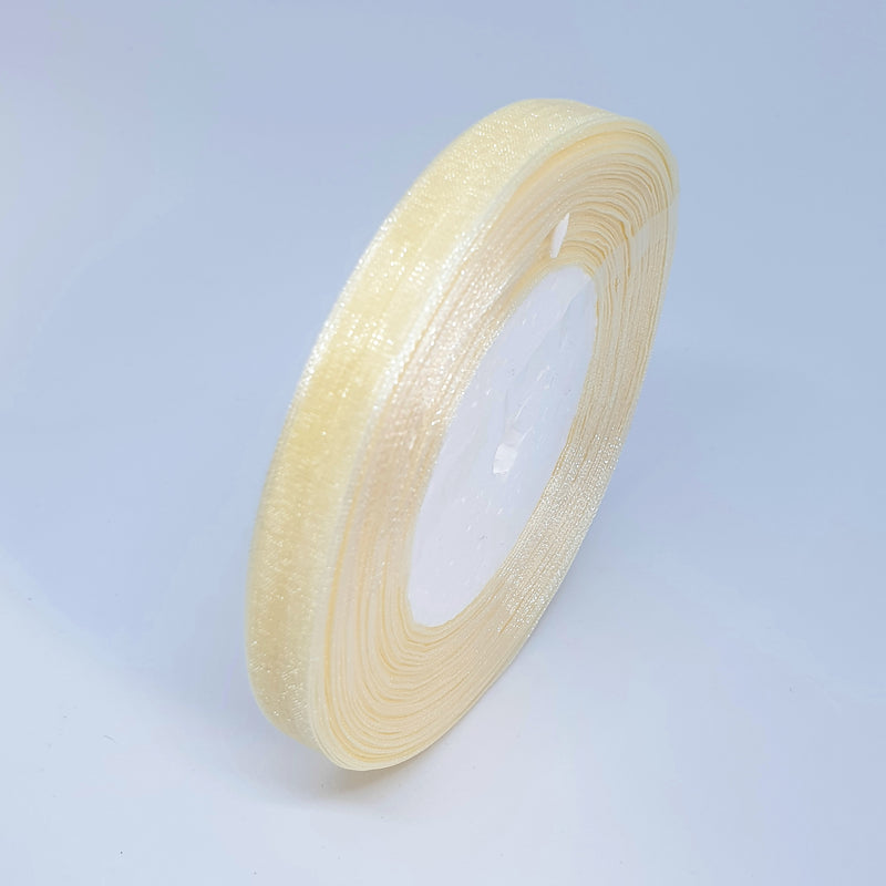 MajorCrafts 10mm 45metres Cream Sheer Organza Fabric Ribbon Roll