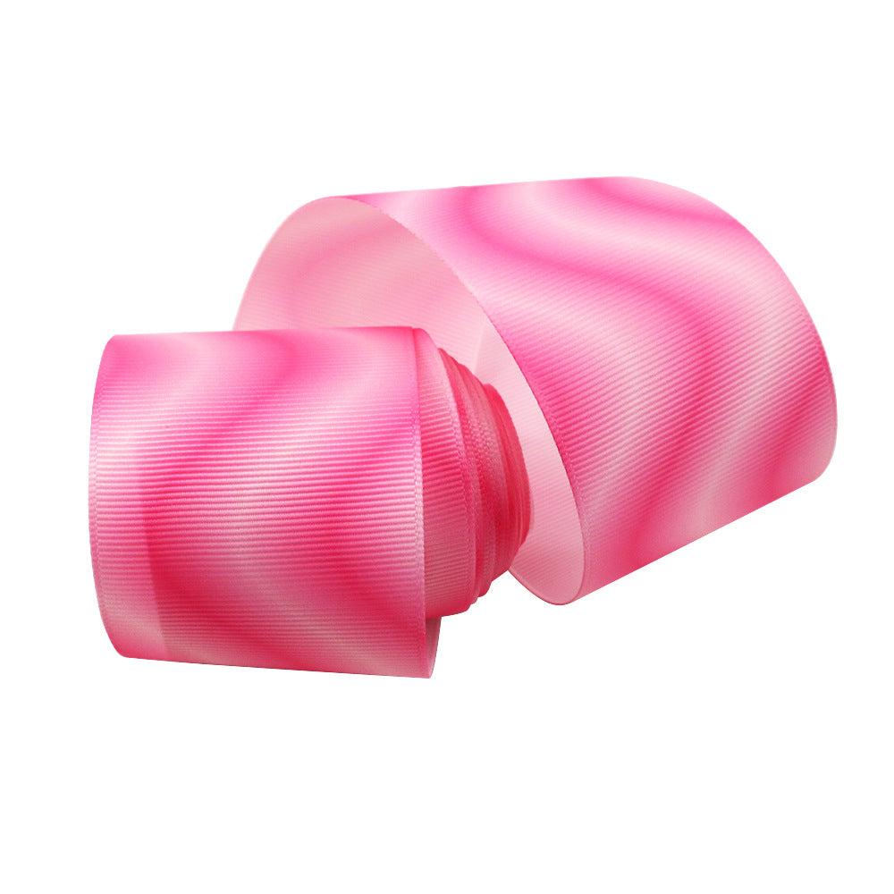 MajorCrafts 50mm 2meters Pink & White Gradient Grosgrain Fabric Ribbon