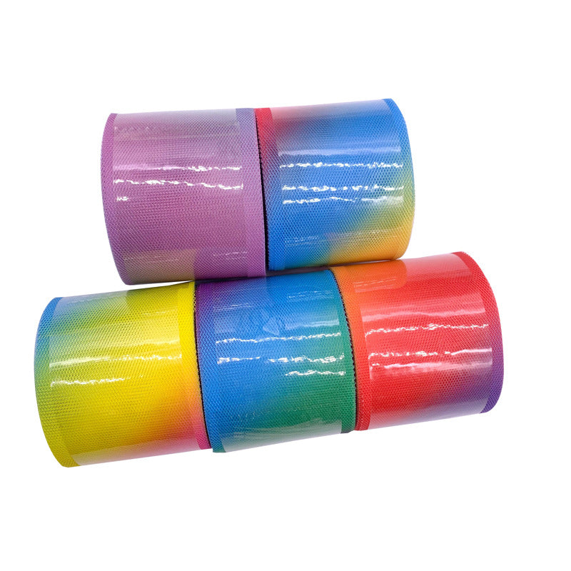 MajorCrafts 60mm 22metres Yellow Pink Gradient Tulle Mesh Ribbon