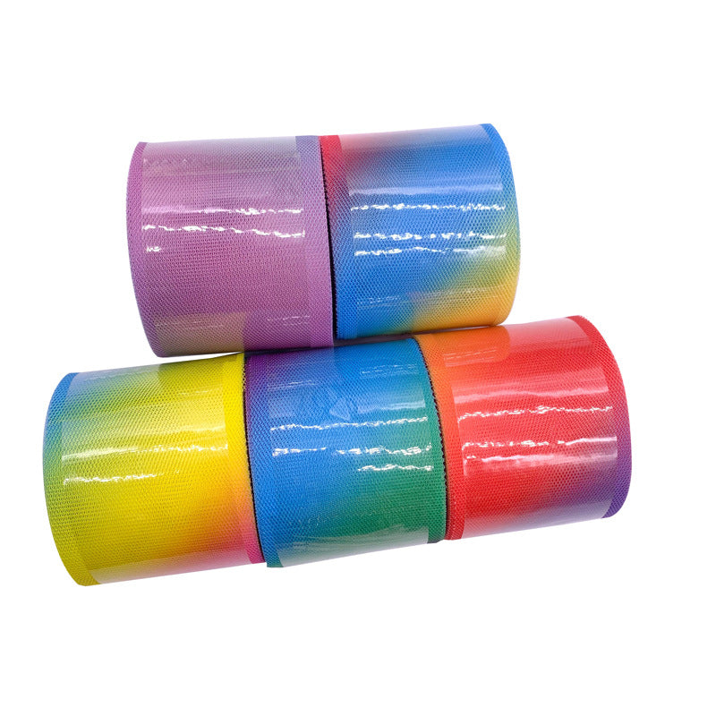 MajorCrafts 60mm 22metres Green Purple Gradient Tulle Mesh Ribbon