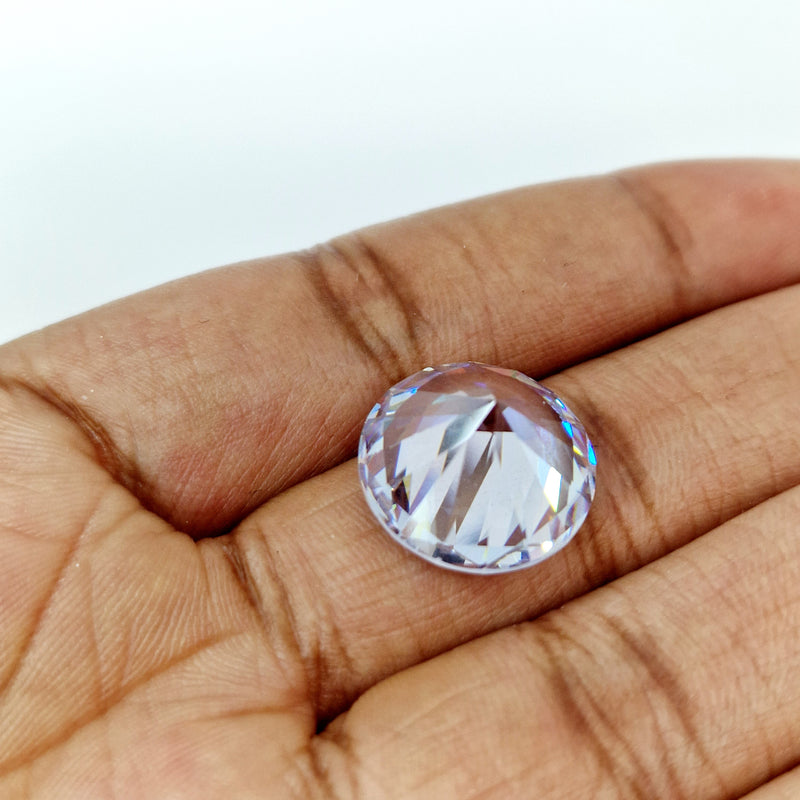 MajorCrafts 4pcs 14mm AAAAA (5A) Crystal Clear Round Point Back Cubic Zirconia Stones