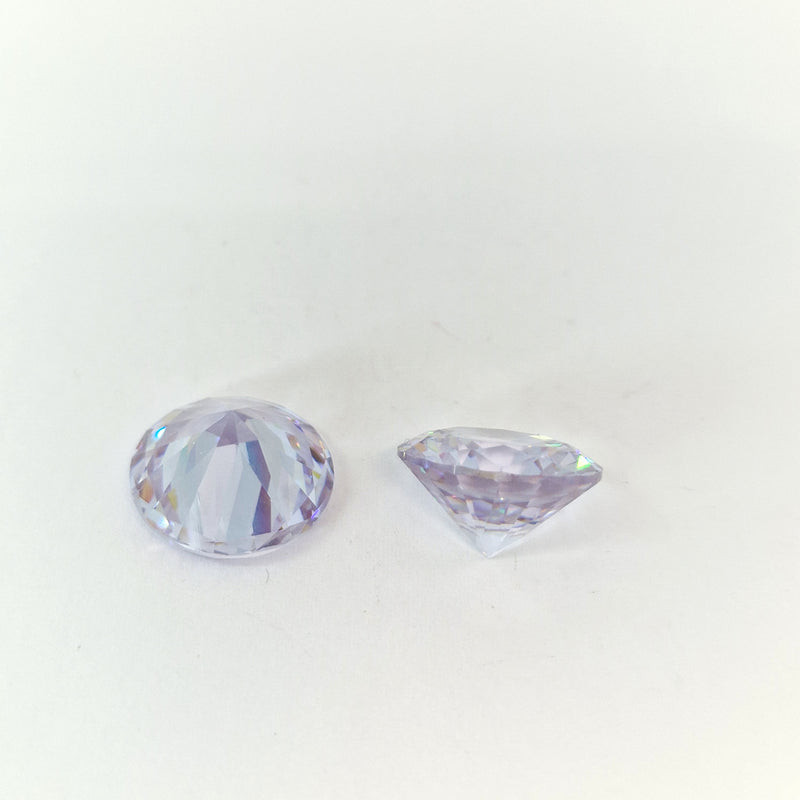 MajorCrafts 2pcs 16mm AAAAA (5A) Crystal Clear Round Point Back Cubic Zirconia Stones