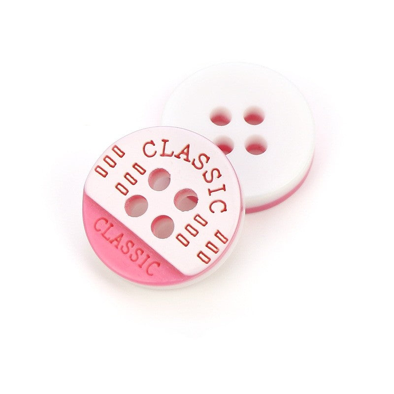 MajorCrafts 40pcs 12.5mm Light Pink Classic 4 Holes Small Round Resin Sewing Buttons