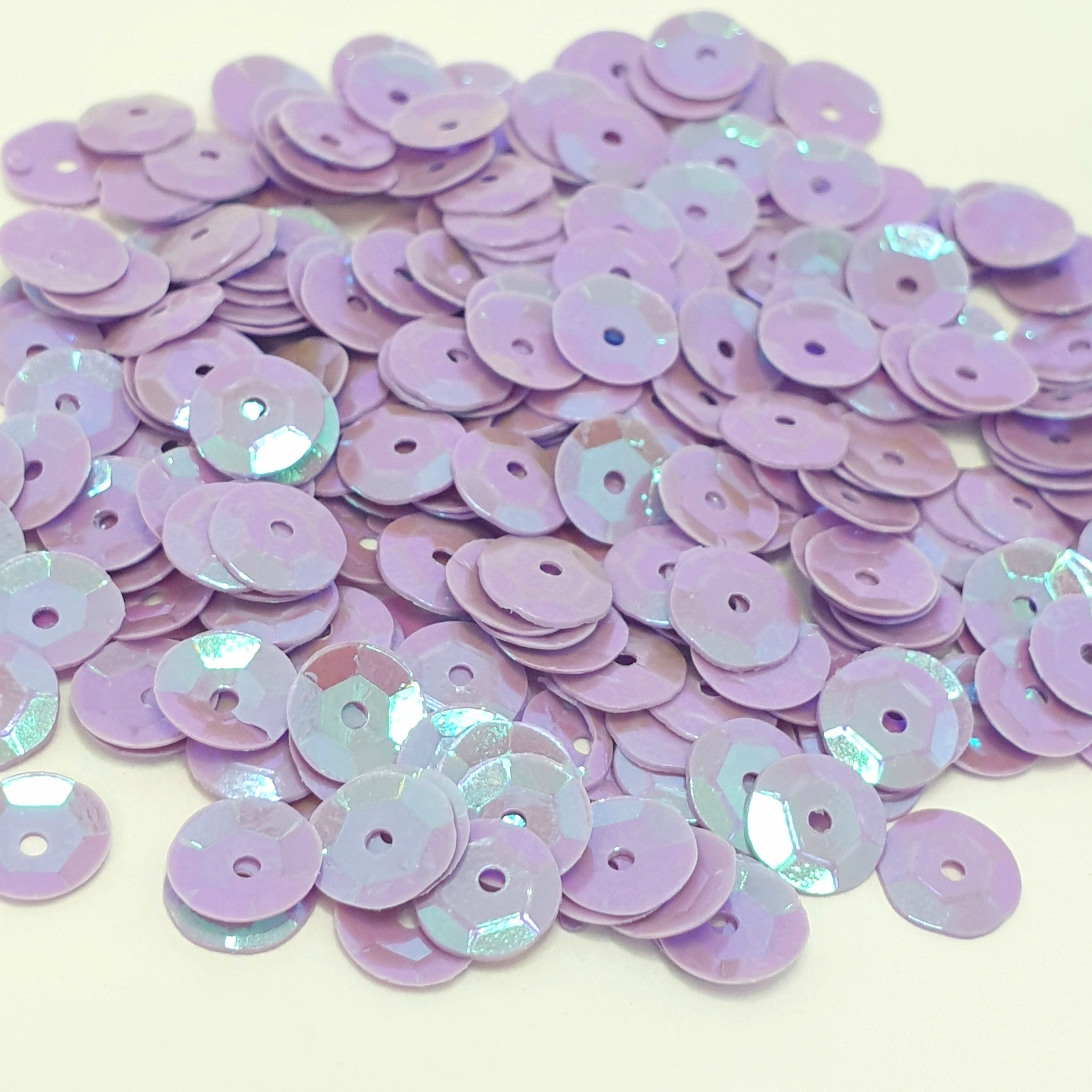 MajorCrafts 50grams 6mm Light Purple AB Round Sew-On Cup Sequins