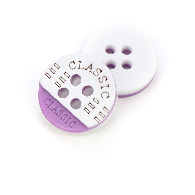 MajorCrafts 40pcs 12.5mm Light Purple Classic 4 Holes Small Round Resin Sewing Buttons