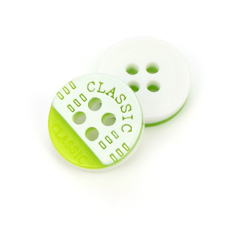 MajorCrafts 40pcs 12.5mm Lime Green Classic 4 Holes Small Round Resin Sewing Buttons
