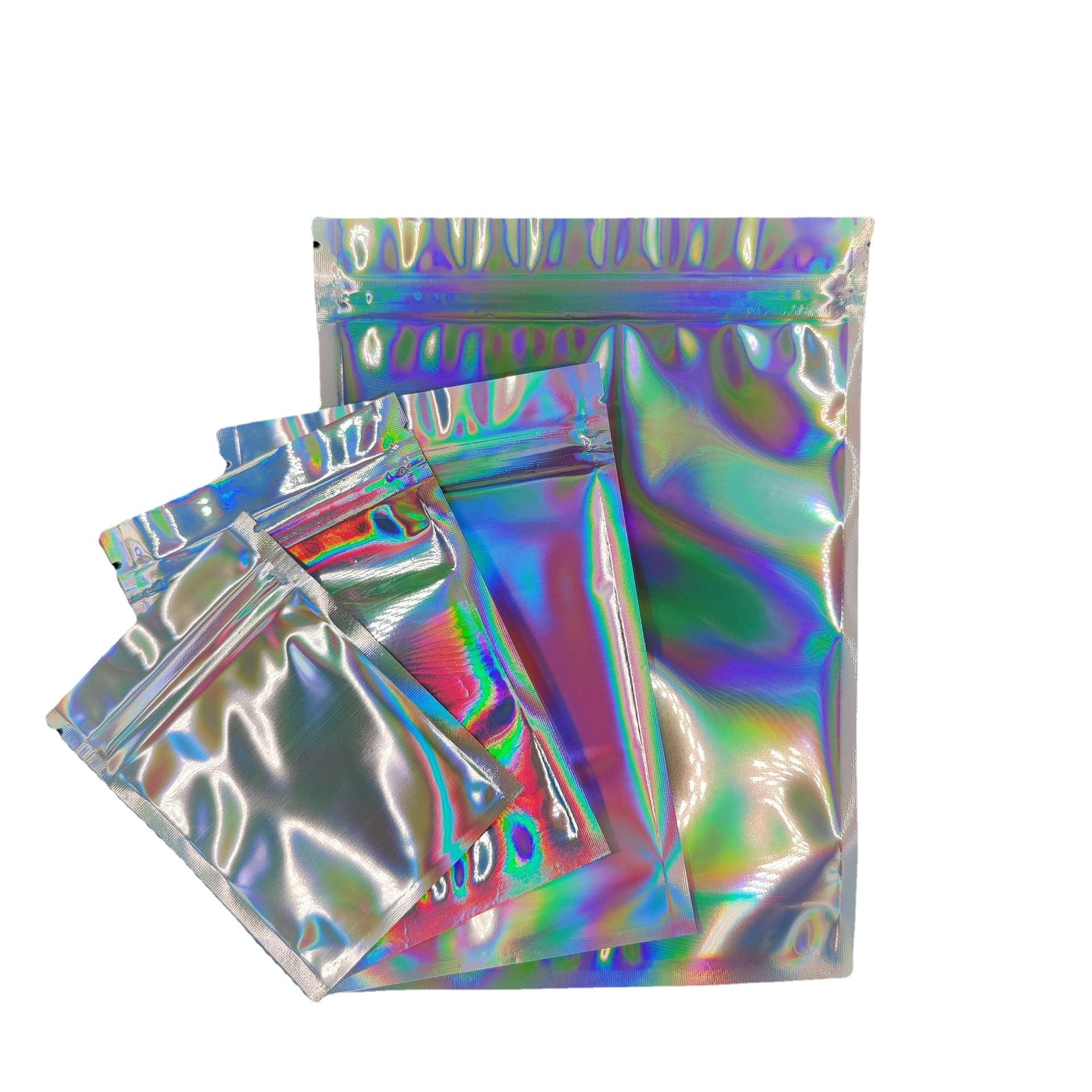 MajorCrafts 20pcs Holographic Rainbow Reusable Zip Lock Bags