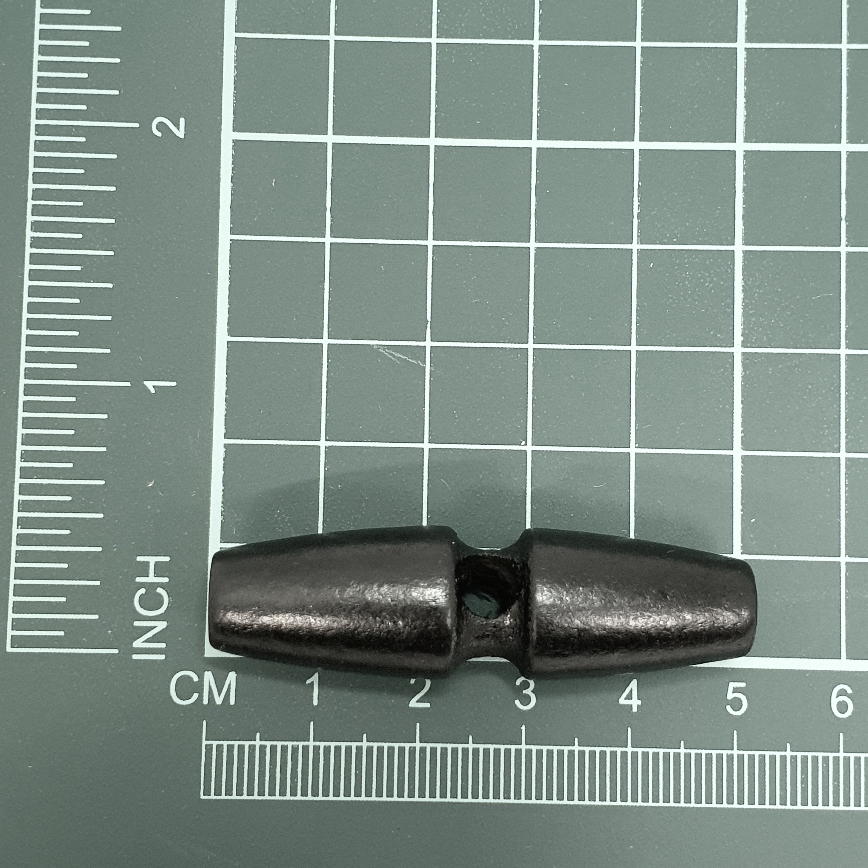 MajorCrafts 10pcs 50mm Black Single Hole Large Sewing Toggle Barrel Wooden Buttons