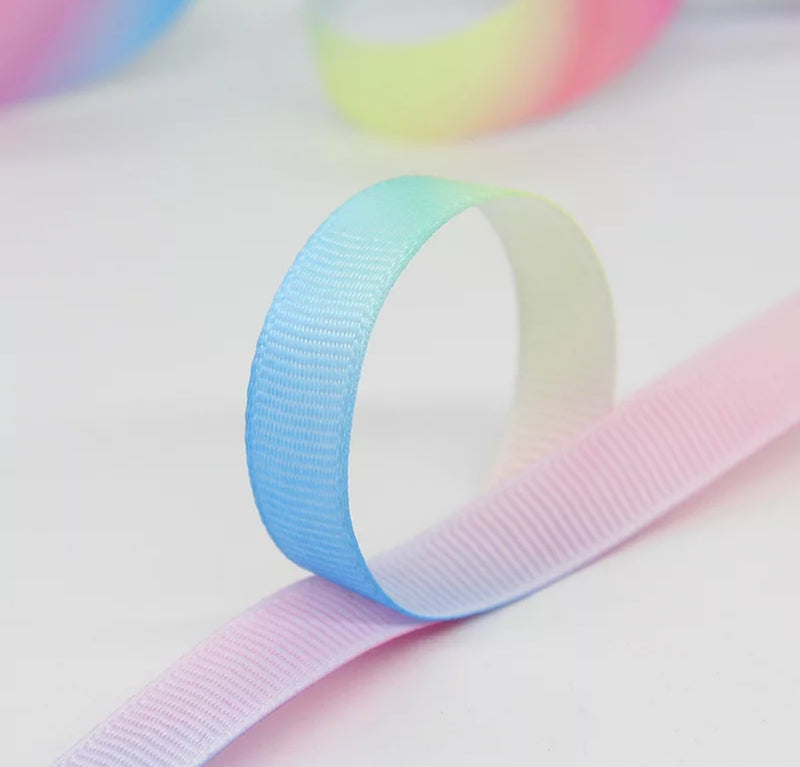 MajorCrafts 50mm Wide Gradient Unicorn Rainbow Single Sided Grosgrain Fabric Ribbon Roll