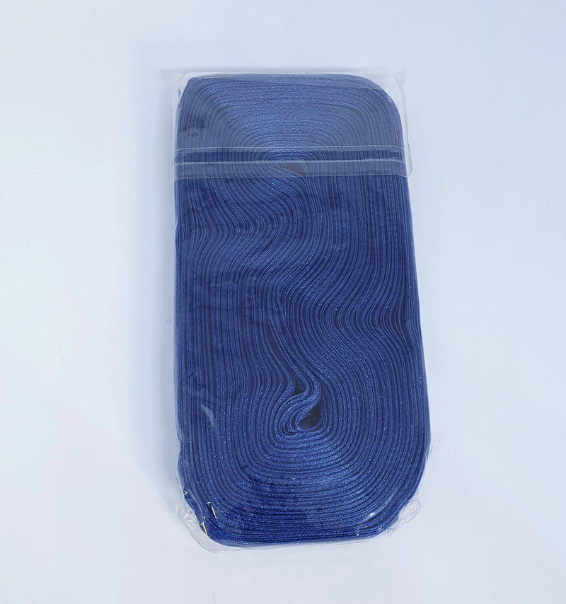 MajorCrafts 10mm 45metres Navy Blue Sheer Organza Fabric Ribbon Roll