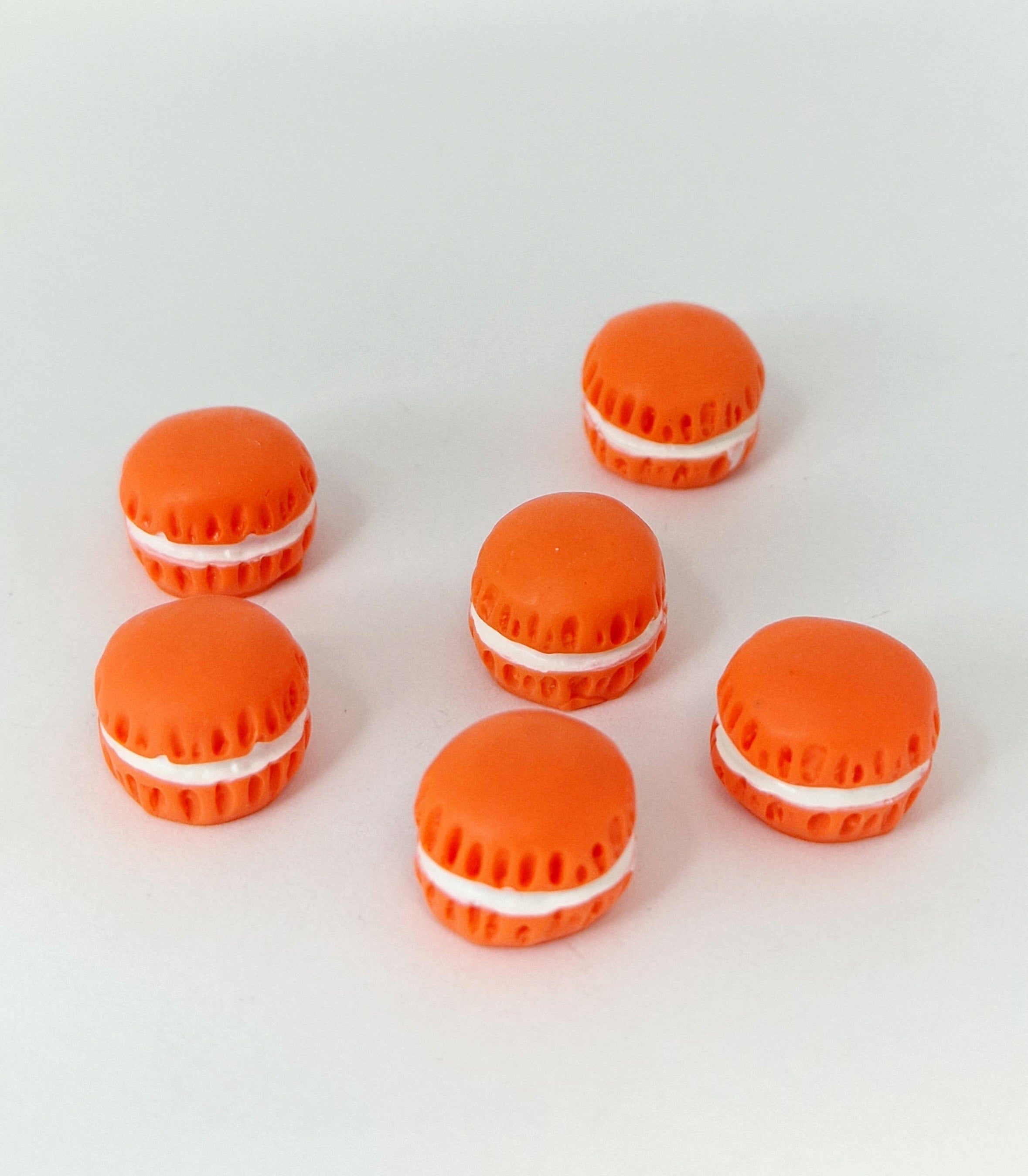 MajorCrafts 6pcs 13mm Orange Flat Back Miniature Cookies and Cream Kawaii Cabochons