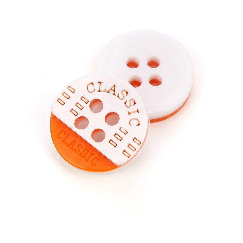 MajorCrafts 40pcs 12.5mm Orange Classic 4 Holes Small Round Resin Sewing Buttons