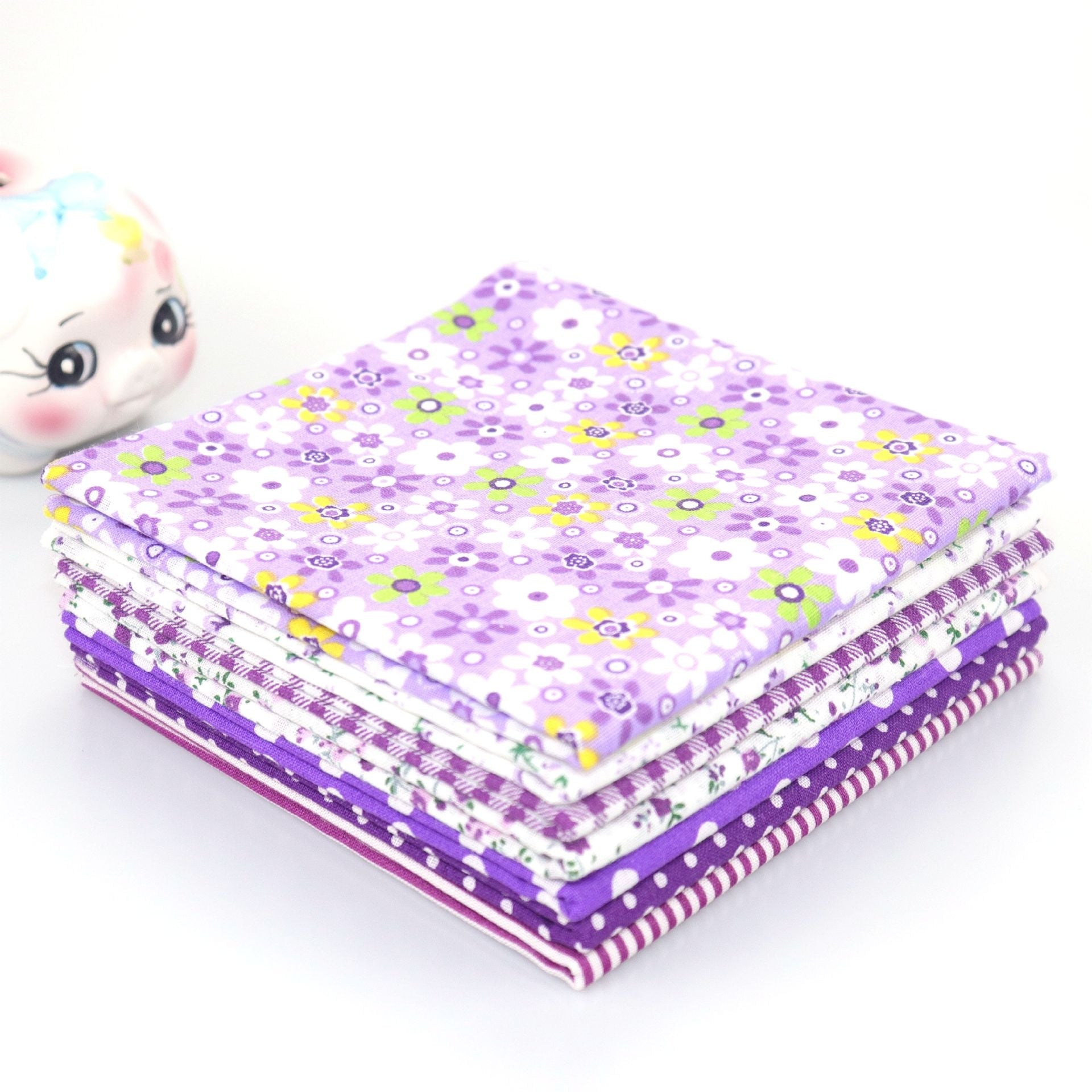 MajorCrafts 7pcs of 50cm x 50cm Mixed Purple Theme Cotton Fabric Patchwork Squares