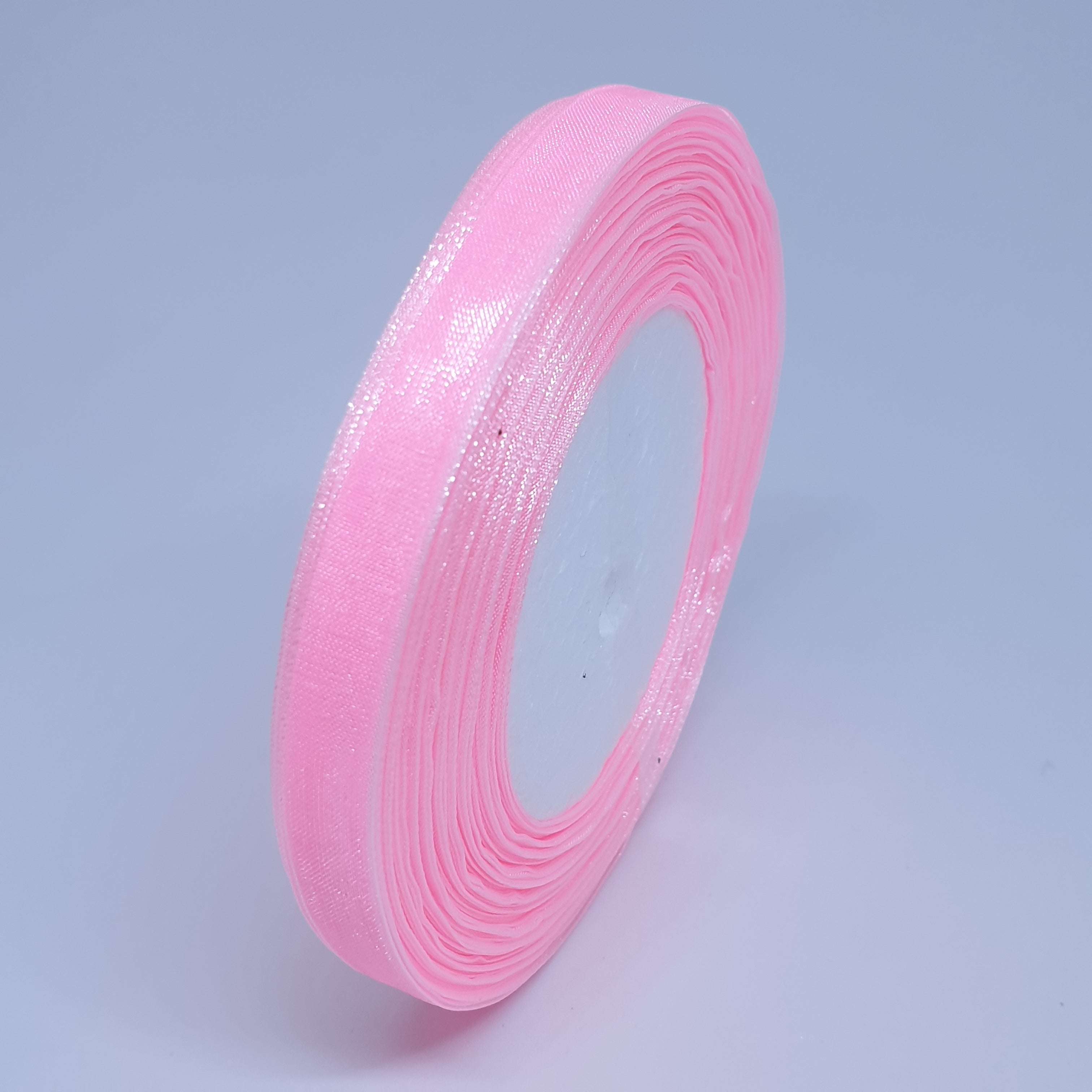 MajorCrafts 10mm 45metres Light Pink Sheer Organza Fabric Ribbon Roll R04