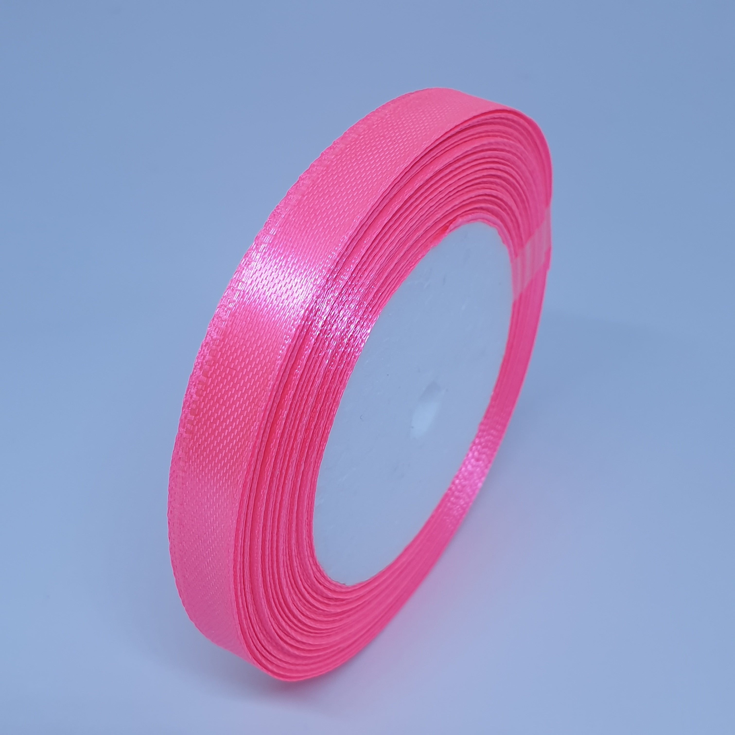 MajorCrafts 10mm 22metres Taffy Pink R05 Single Sided Satin Fabric Ribbon Roll