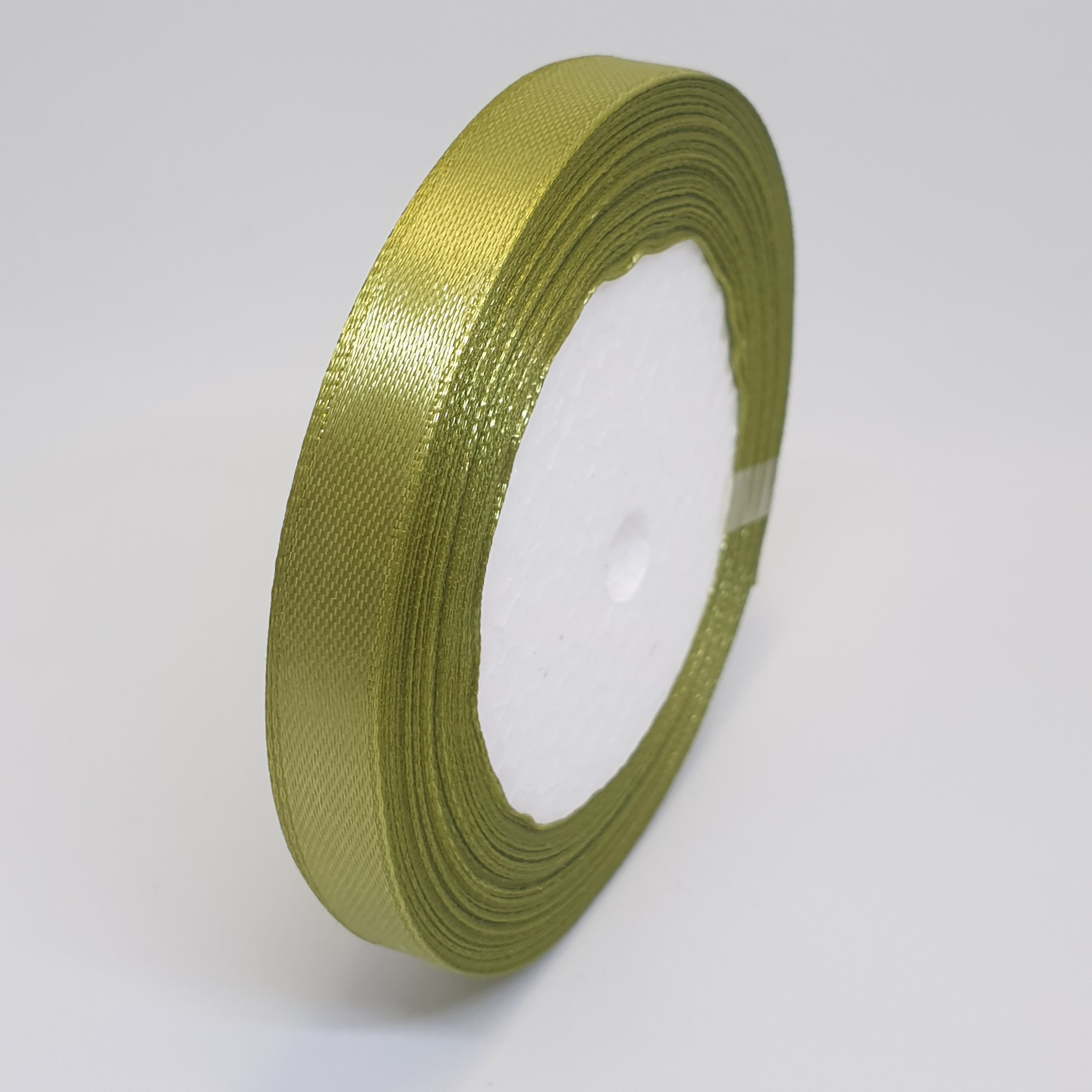 MajorCrafts 10mm 22metres Sycamore Green Single Sided Satin Fabric Ribbon Roll R100