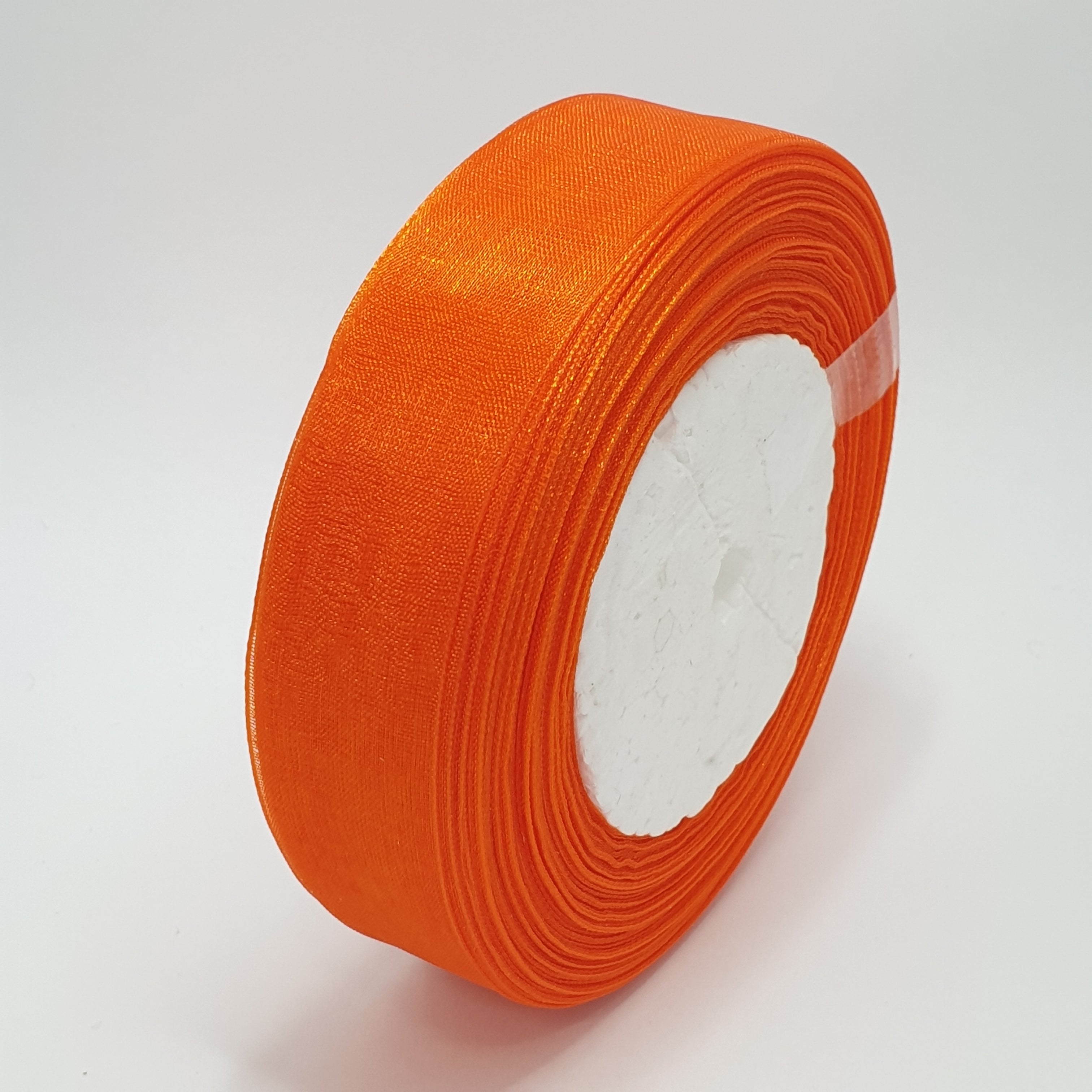 MajorCrafts 25mm 45metres Sheer Organza Fabric Ribbon Roll Orange Shade R1025