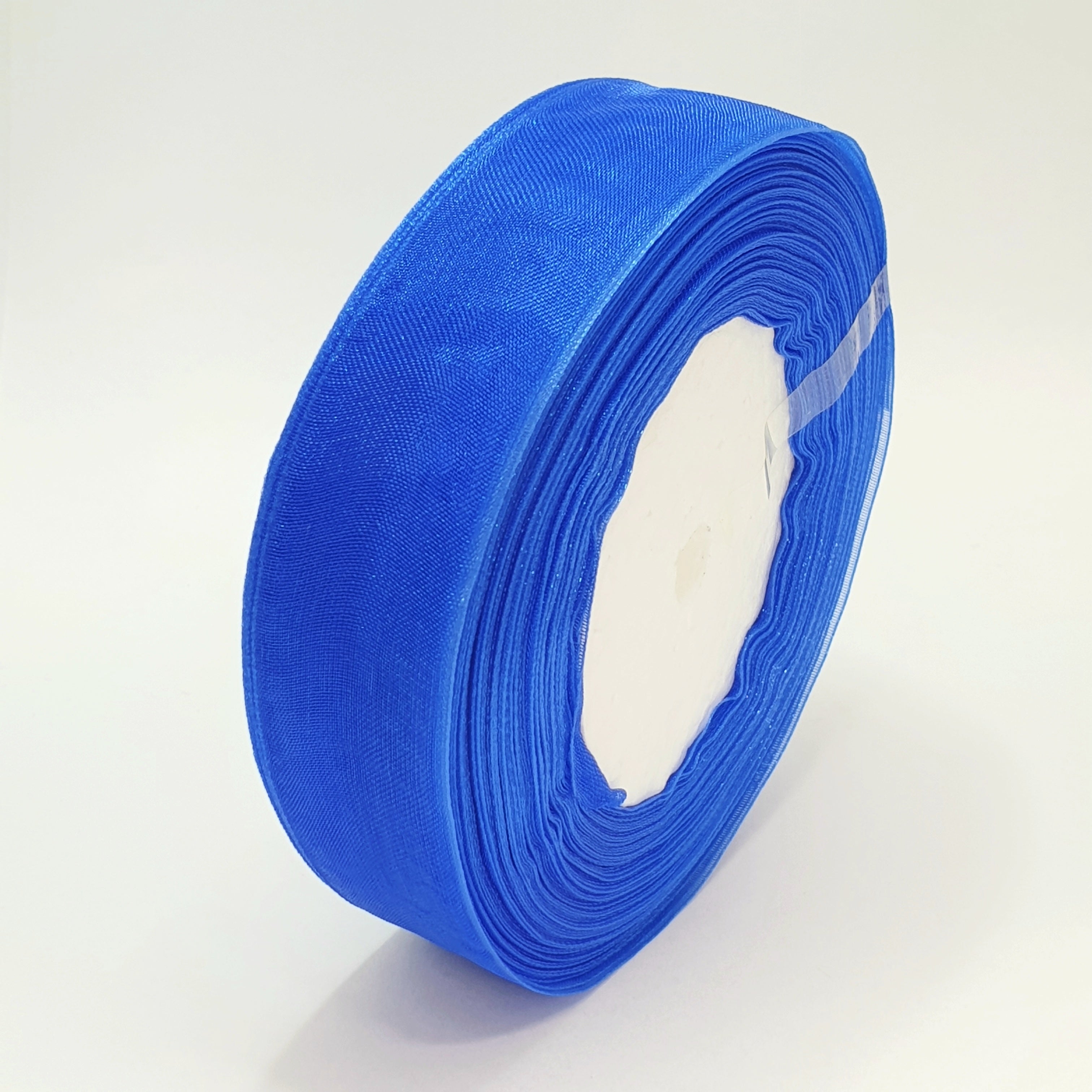 MajorCrafts 25mm 45metres Sheer Organza Fabric Ribbon Roll Royal Blue Shade R1040