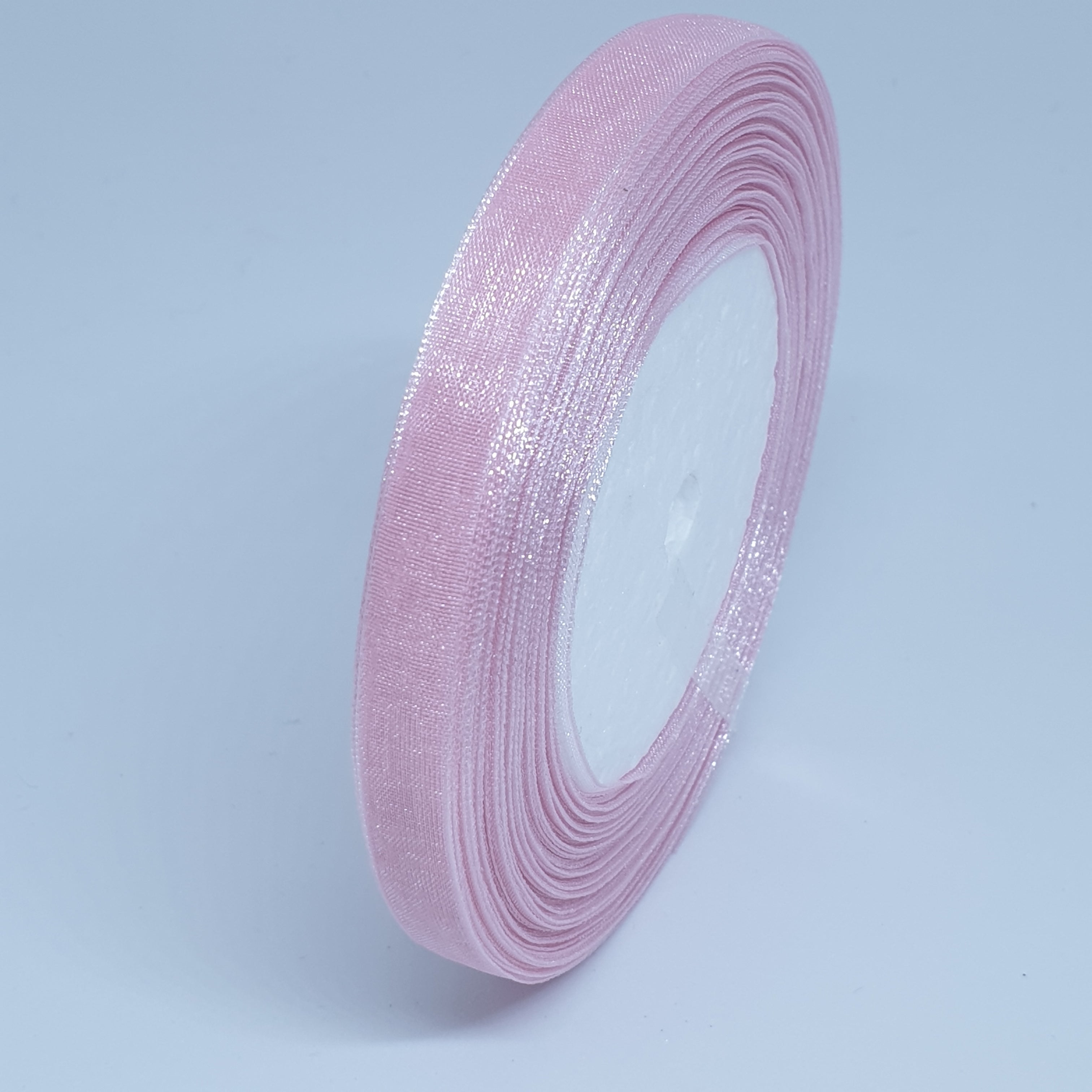 MajorCrafts 10mm 45metres R110 Pink Sheer Organza Fabric Ribbon Roll