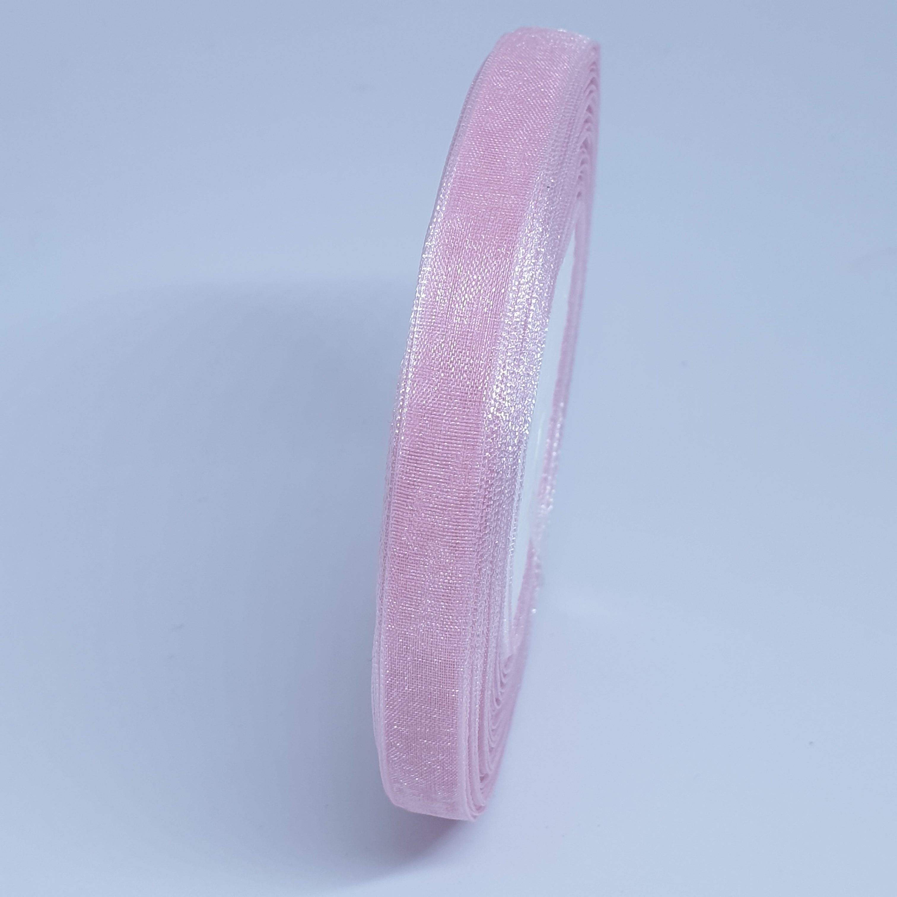 MajorCrafts 10mm 45metres R110 Pink Sheer Organza Fabric Ribbon Roll