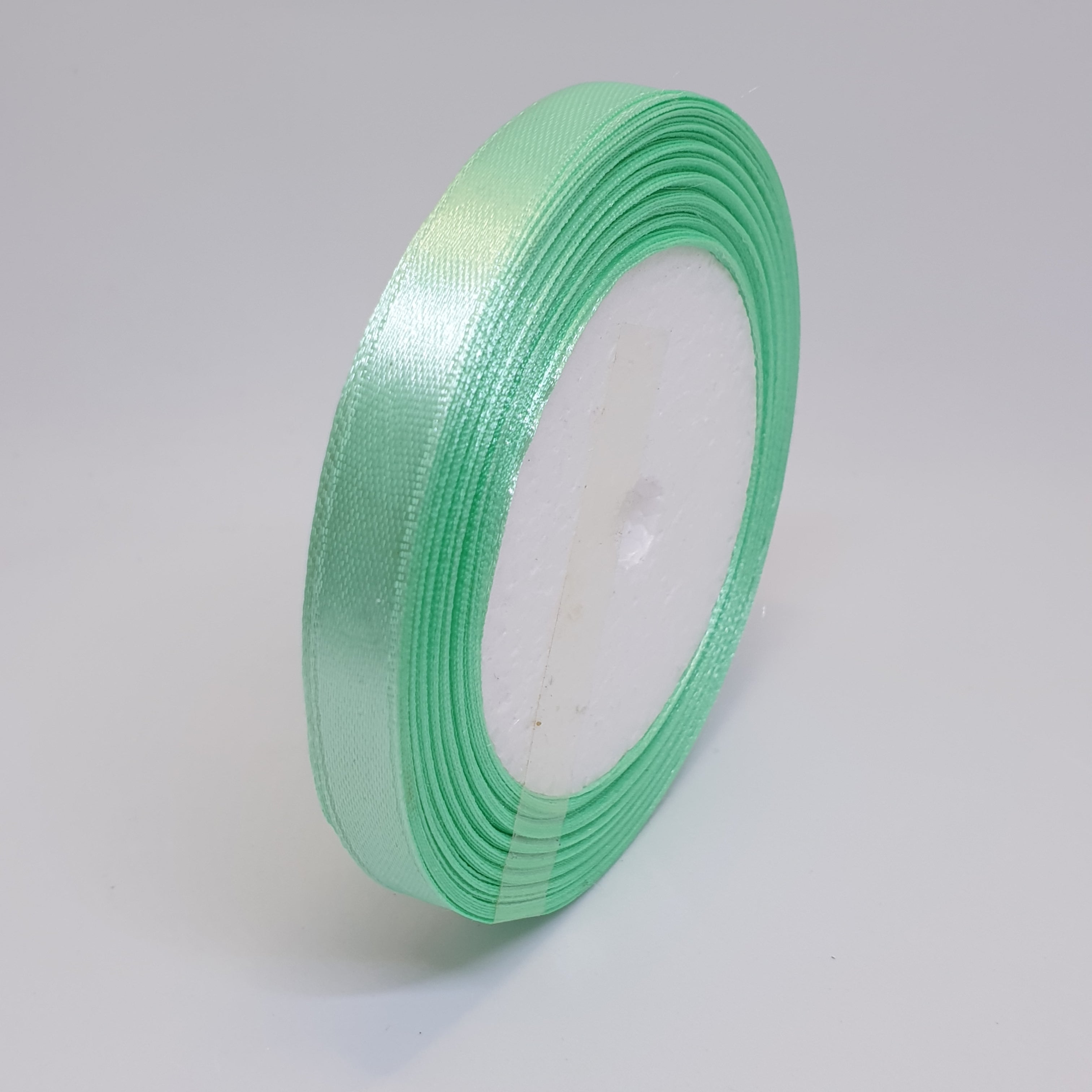MajorCrafts 10mm 22metres Surf Green Single Sided Satin Fabric Ribbon Roll R111