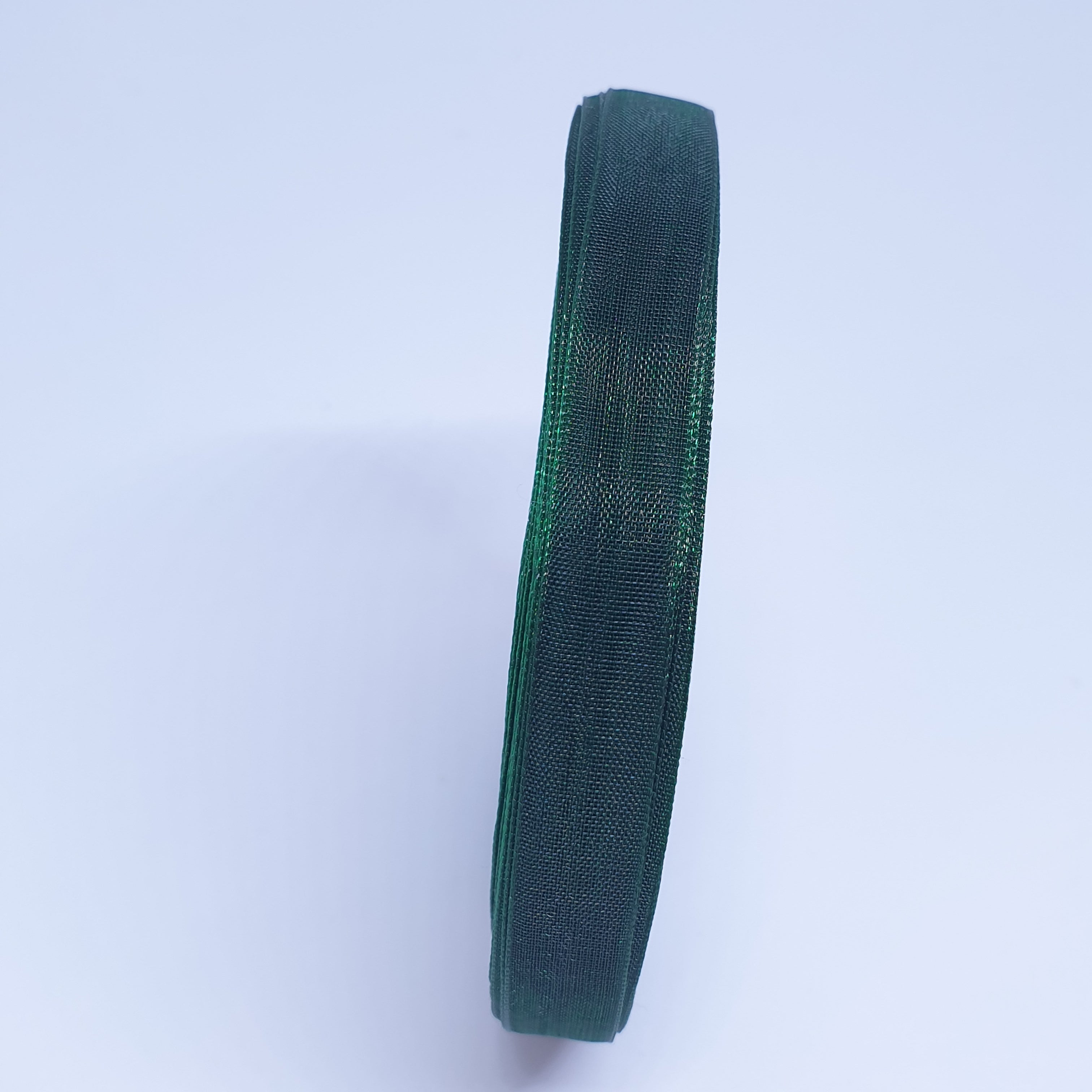 MajorCrafts 10mm 45metres Dark Green Sheer Organza Fabric Ribbon Roll R11