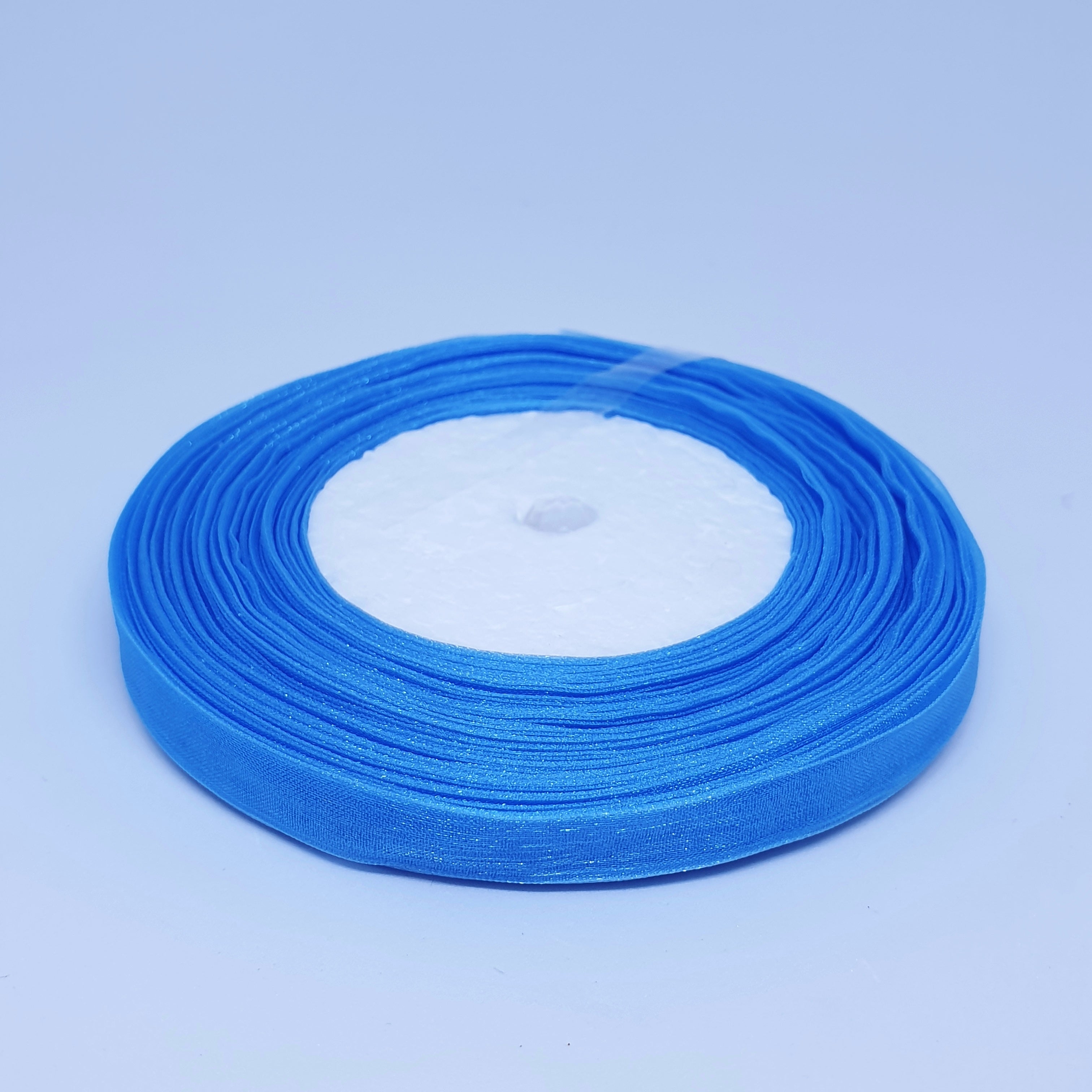 MajorCrafts 10mm 45metres Light Blue Sheer Organza Fabric Ribbon Roll R12