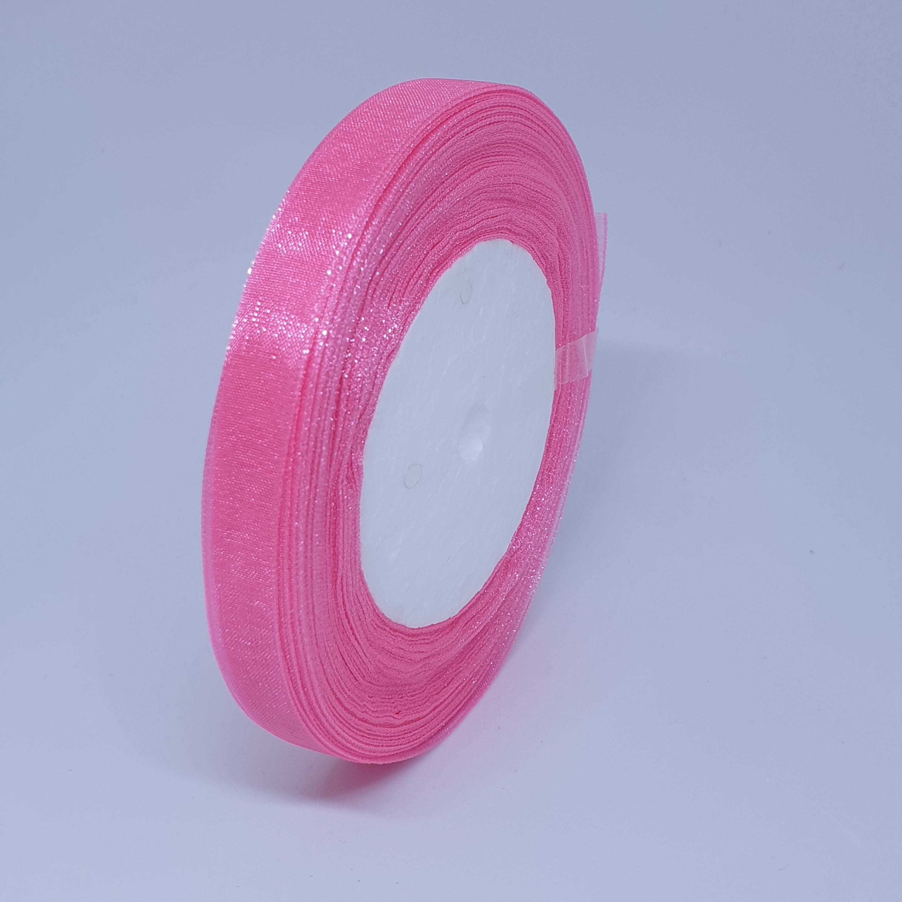 MajorCrafts 10mm 45metres Rose Pink Sheer Organza Fabric Ribbon Roll R169