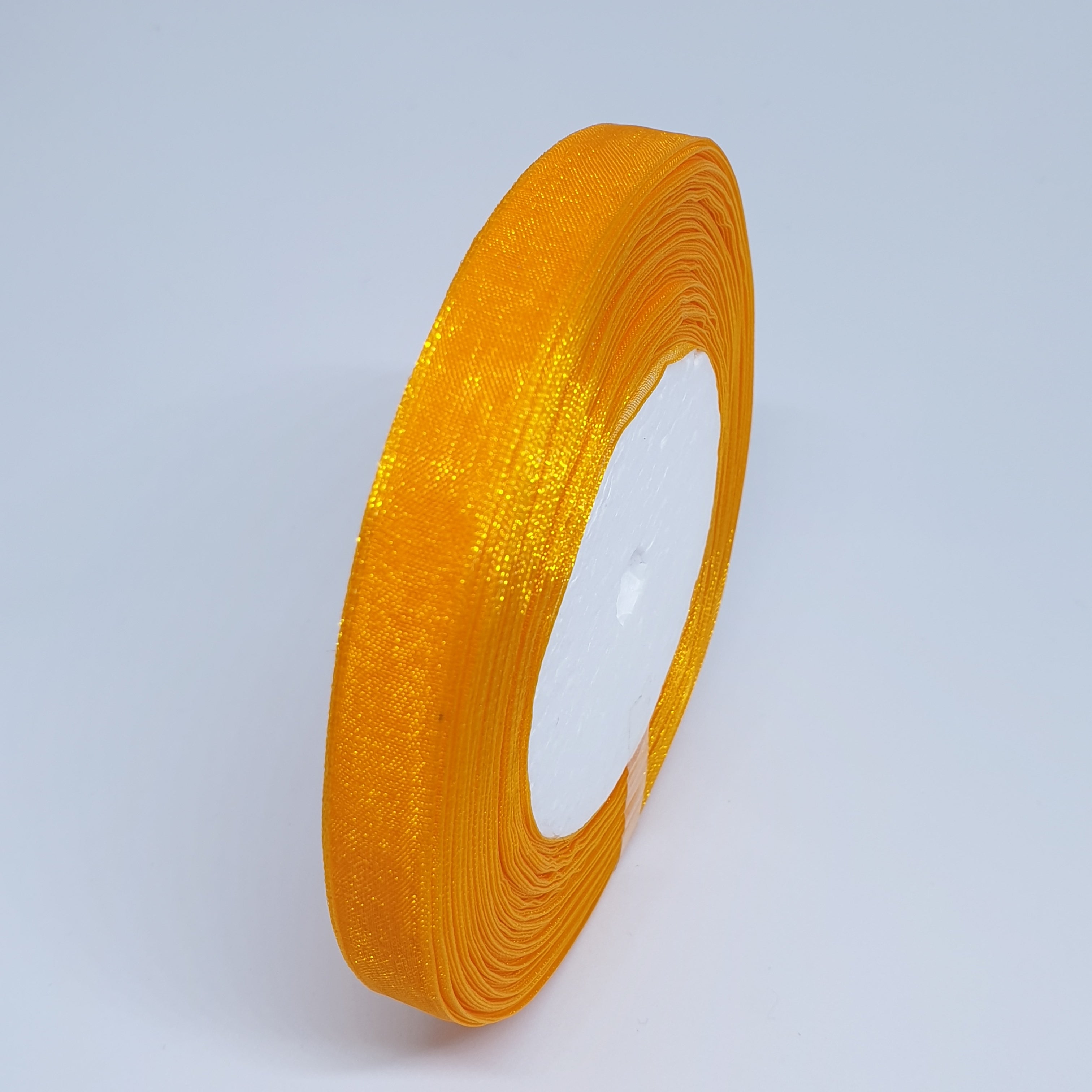 MajorCrafts 10mm 45metres Bright Orange Sheer Organza Fabric Ribbon Roll R17